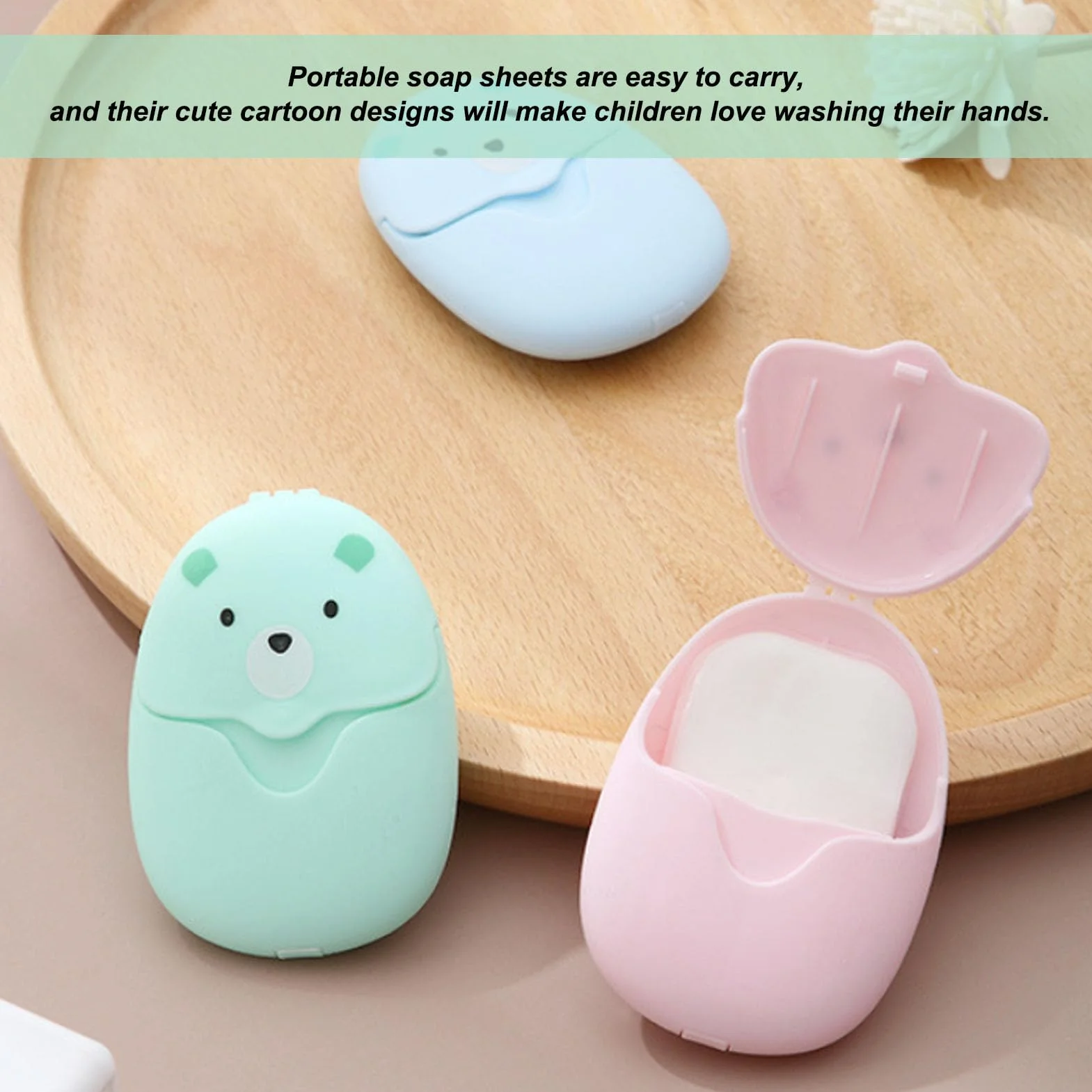 Savon en Papier Jetable 6 Boîtes Feuilles de Savon Portable pour Voyage Randonnée