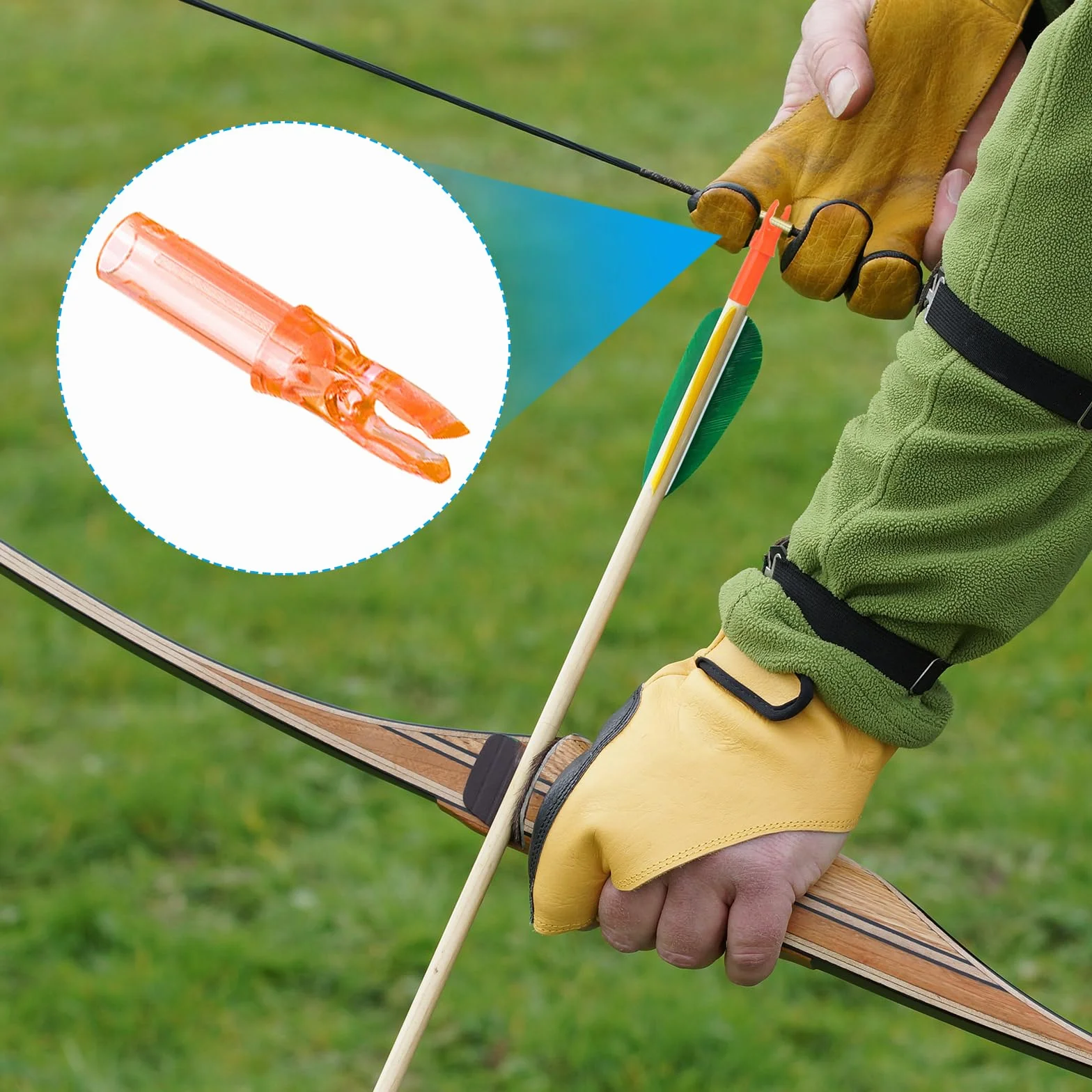 QUARKZMAN Encoches De Flèches en Plastique .244" 6.2mm pour Flèches en Carbone Arc À Poulies Chasse Tir Lot de 30