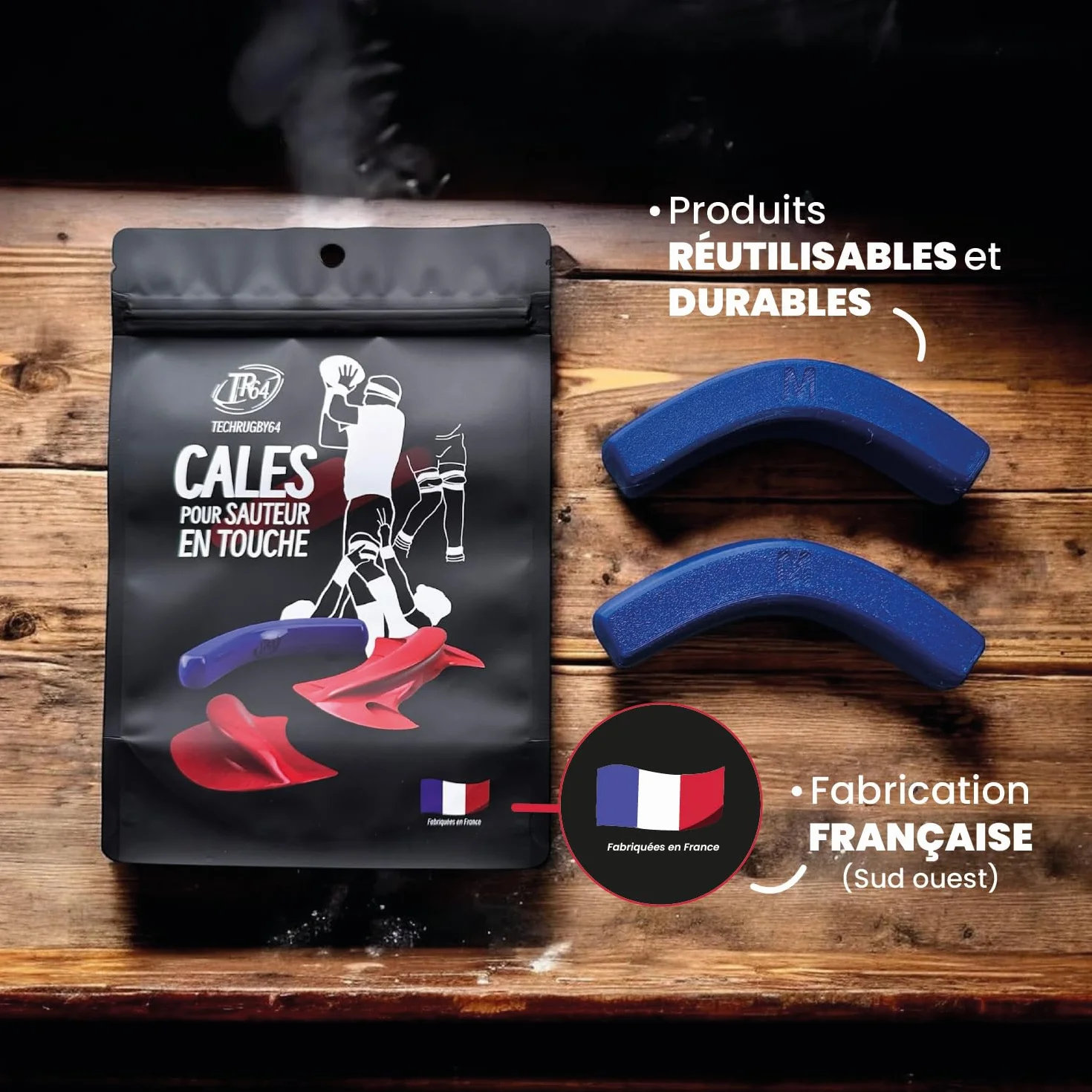 Cales de Touche Rugby Banane M – Support de Lift pour Sauteur – Accessoire Rugby Fabriqué en France – Paire