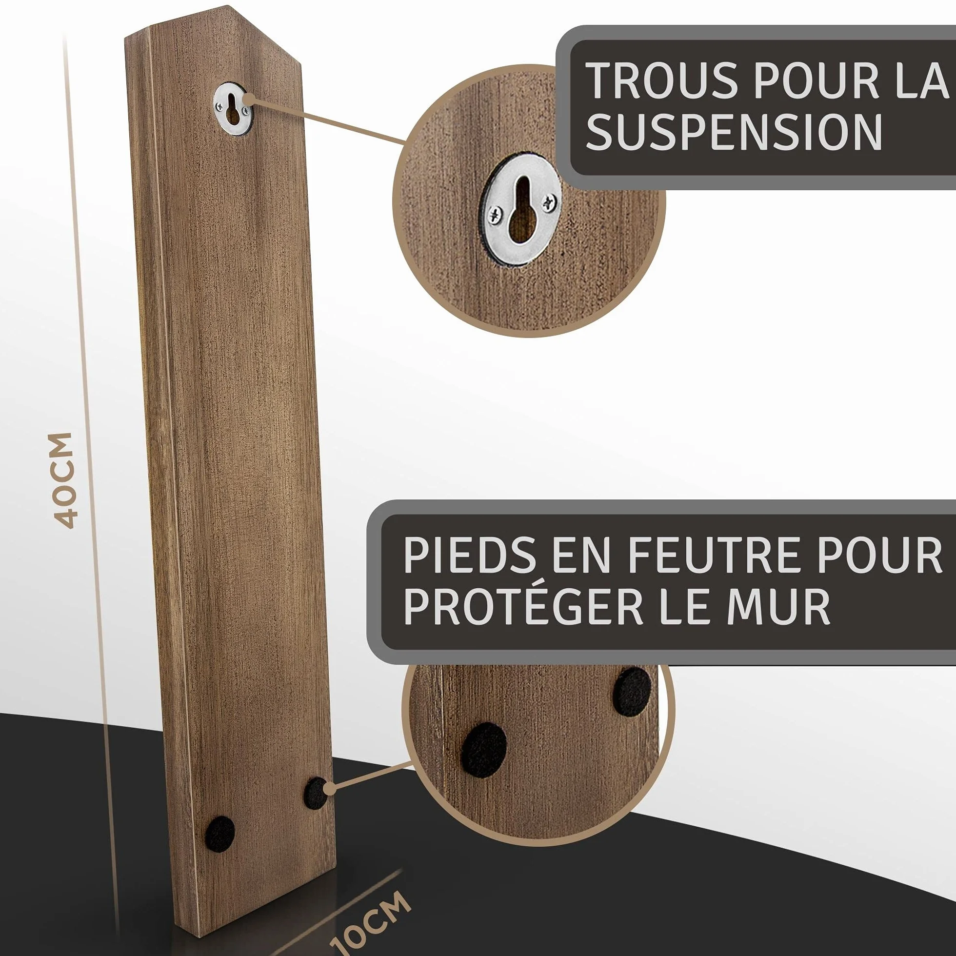 Porte Flèchettes en Bois pour 12 Fléchettes - Support Mural pour Steeldarts, Softdarts