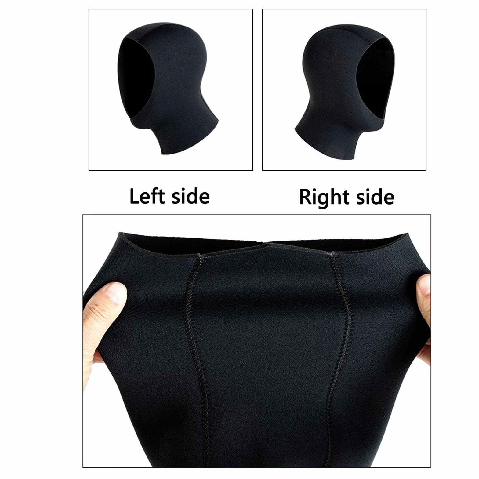 Cagoule de Plongée 5MM avec Protection Oreilles Tête Solaire Couverture Cou Ventilée Surf Apnée (L XL)