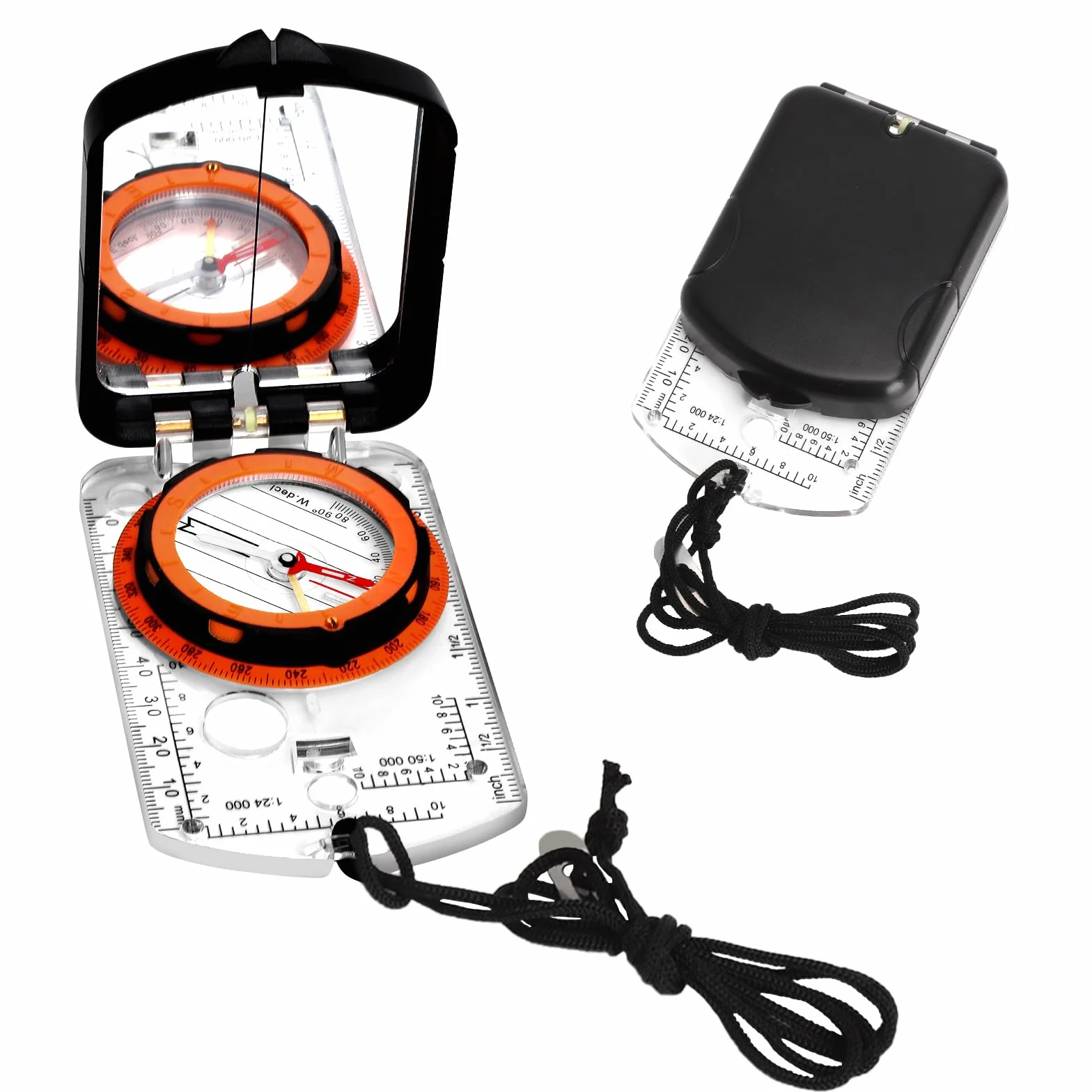 Boussole Professionnelle d'Extérieur pour Enfants avec Miroir de Vision, Étanche, Graduée, Camping, Randonnée