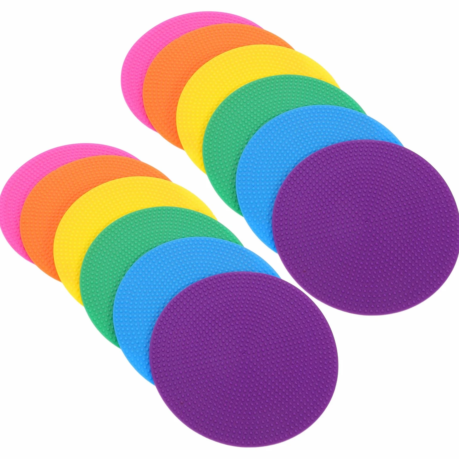 Mikinona 12 Pièces Marqueurs Plats Multicolores Football Disques Antidérapants Repères Sol Sport Agilité