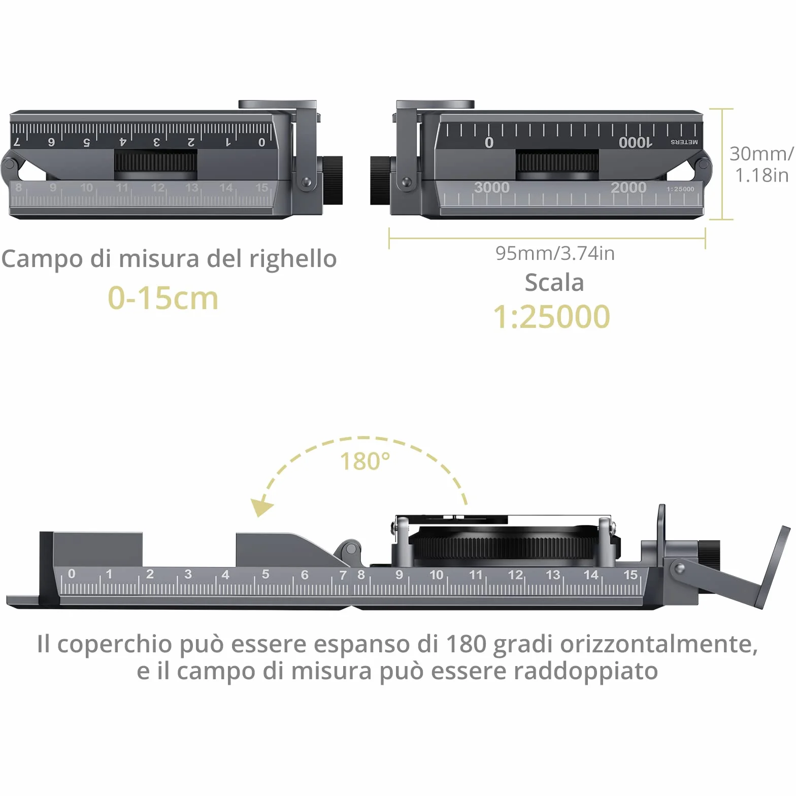 Anbte Boussole de Randonnée avec Clinomètre Militaire Professionnelle Sac de Transport pour Chasse Camping