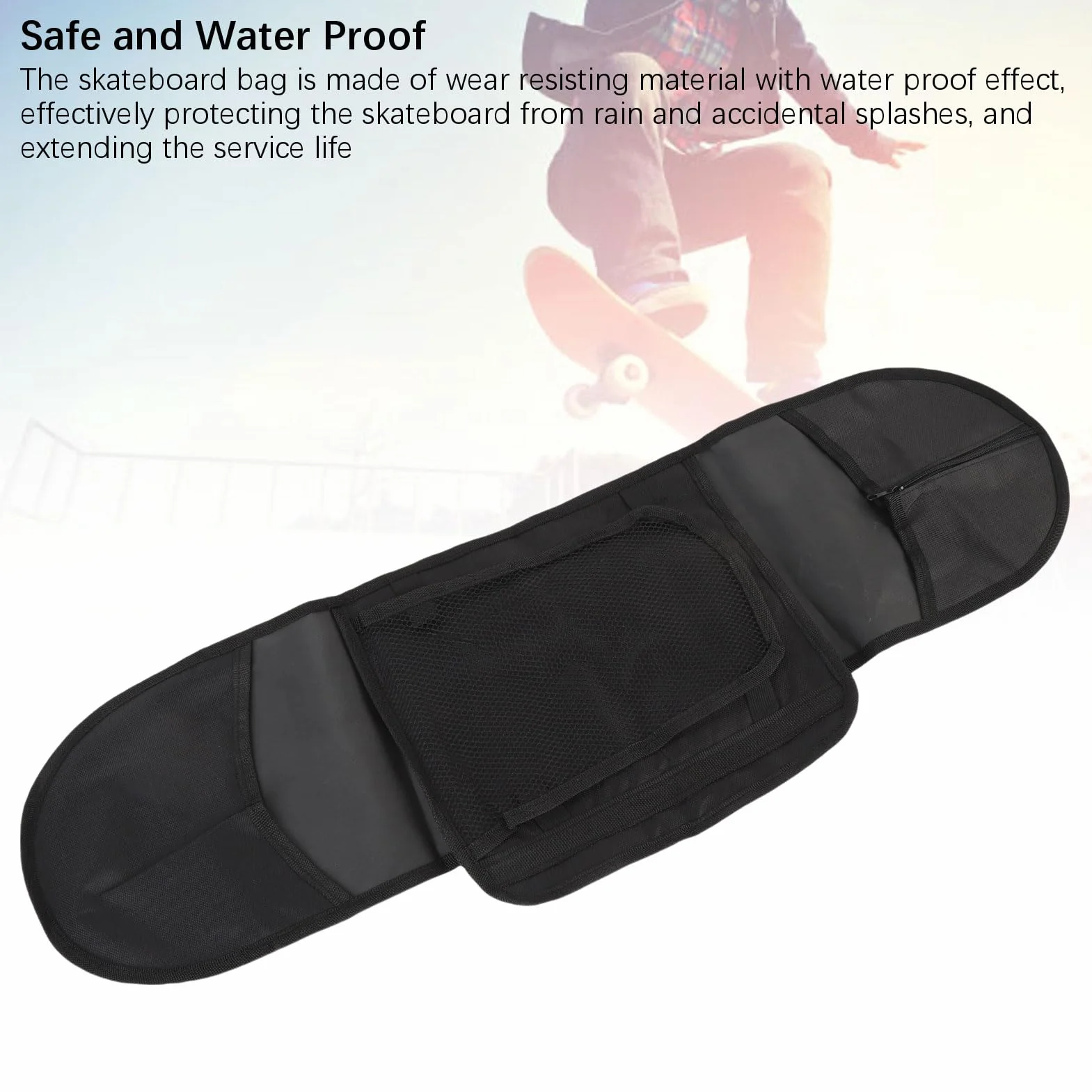 Sac à Dos de Skateboard 5 Pièces Portable Bandoulière pour 80 x 20 cm Double Kick
