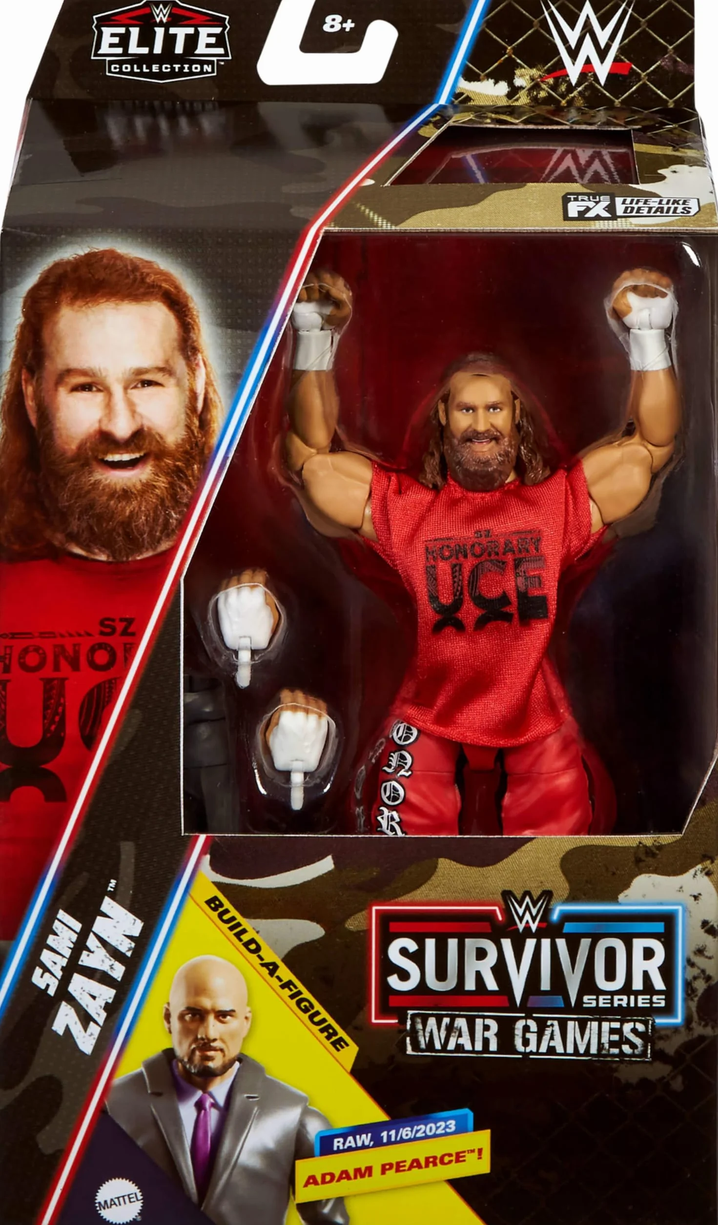 Mattel WWE Elite Collection Sami Zayn Premium Live Event Figurine avec accessoires et mains interchangeables