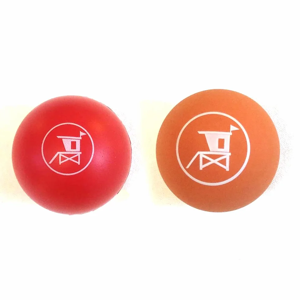 Set de 2 Balles de Raquette de Plage, Softball Rouge Mousse PU, Speedball Orange Caoutchouc 55-60mm
