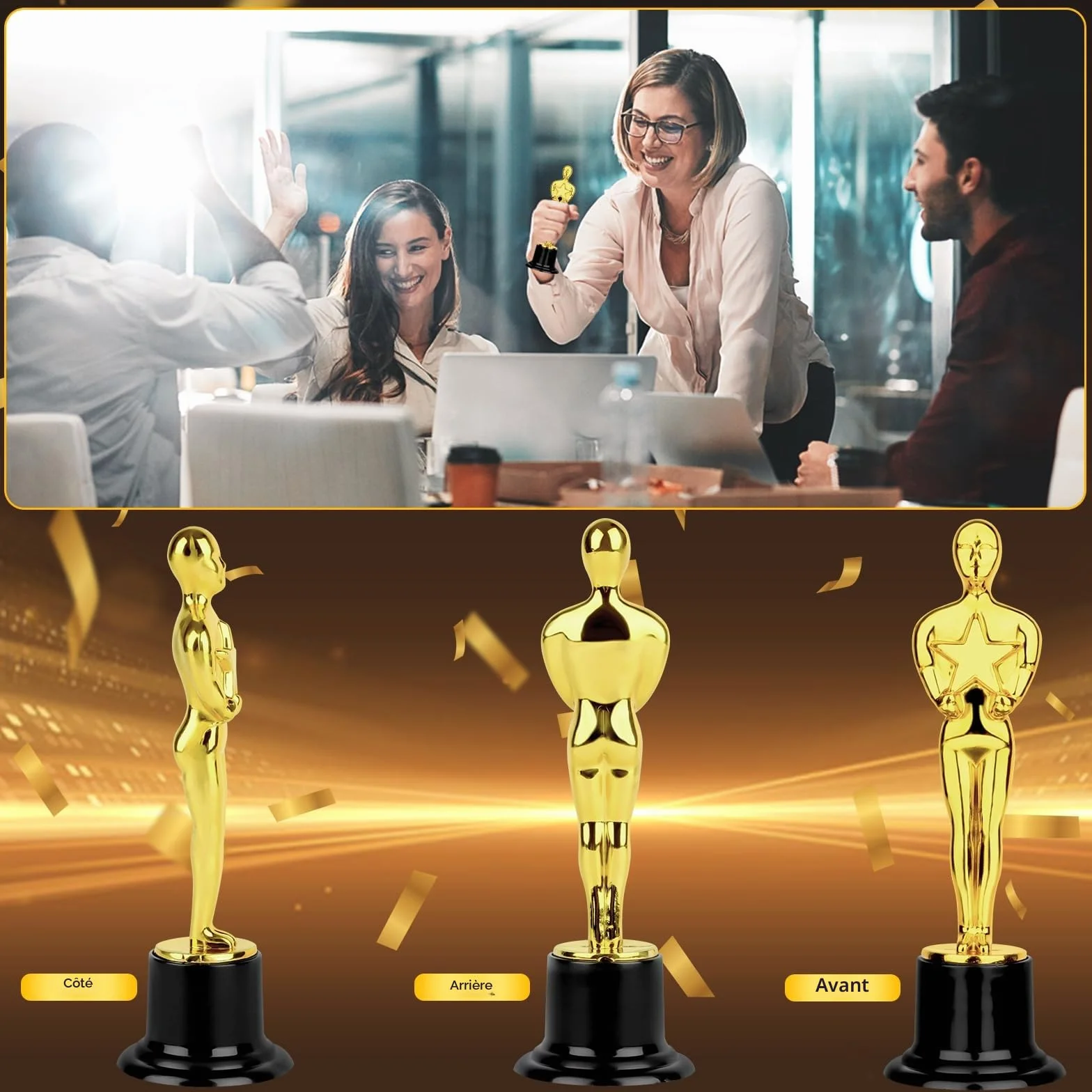 Trophée Football Personnalisable en Plastique Mini Champions 12 Pièces pour Sports Awards