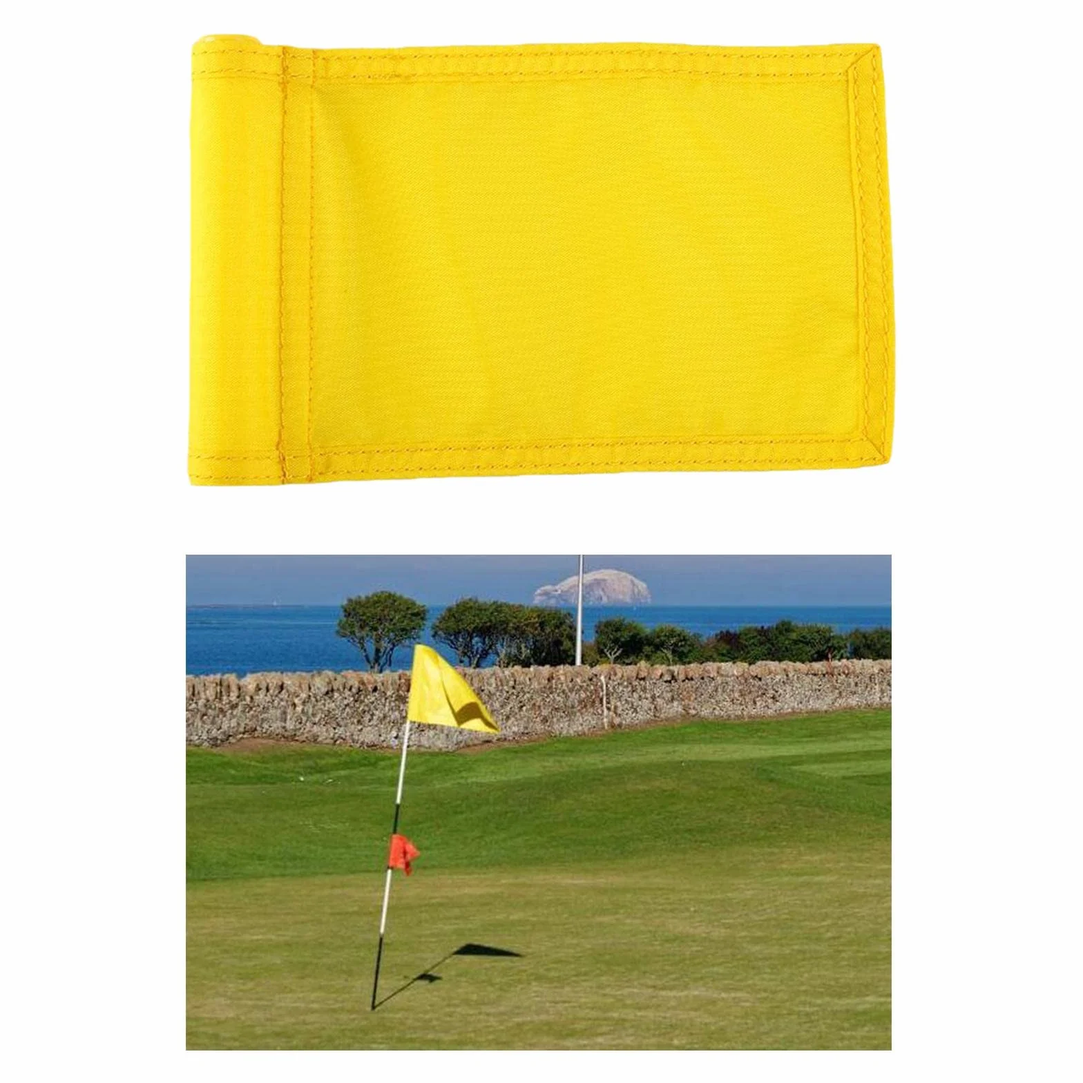 Drapeau de golf couleur unie 24,5 cm x 15 cm pour cour blanche