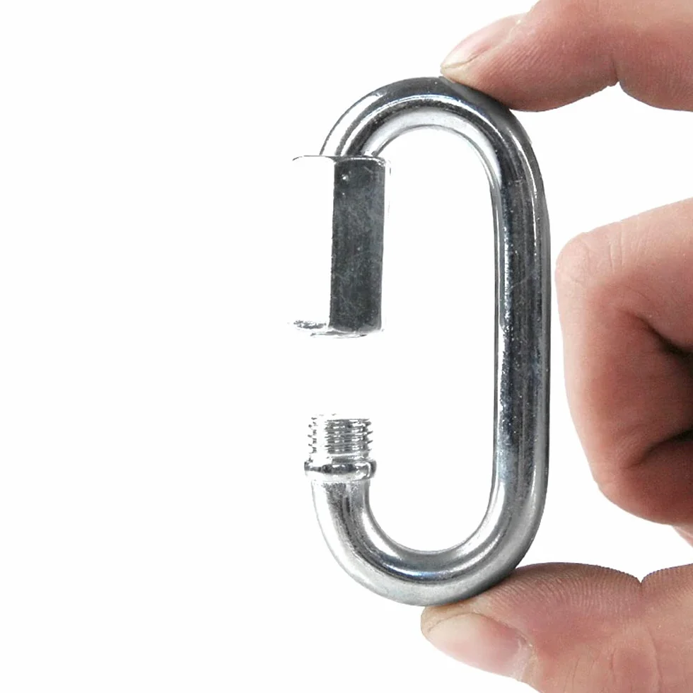 Lot de 4 Maillons Rapides M6 Acier Inoxydable 304 Mousqueton INOX Vis Ovale pour Camping Randonnée