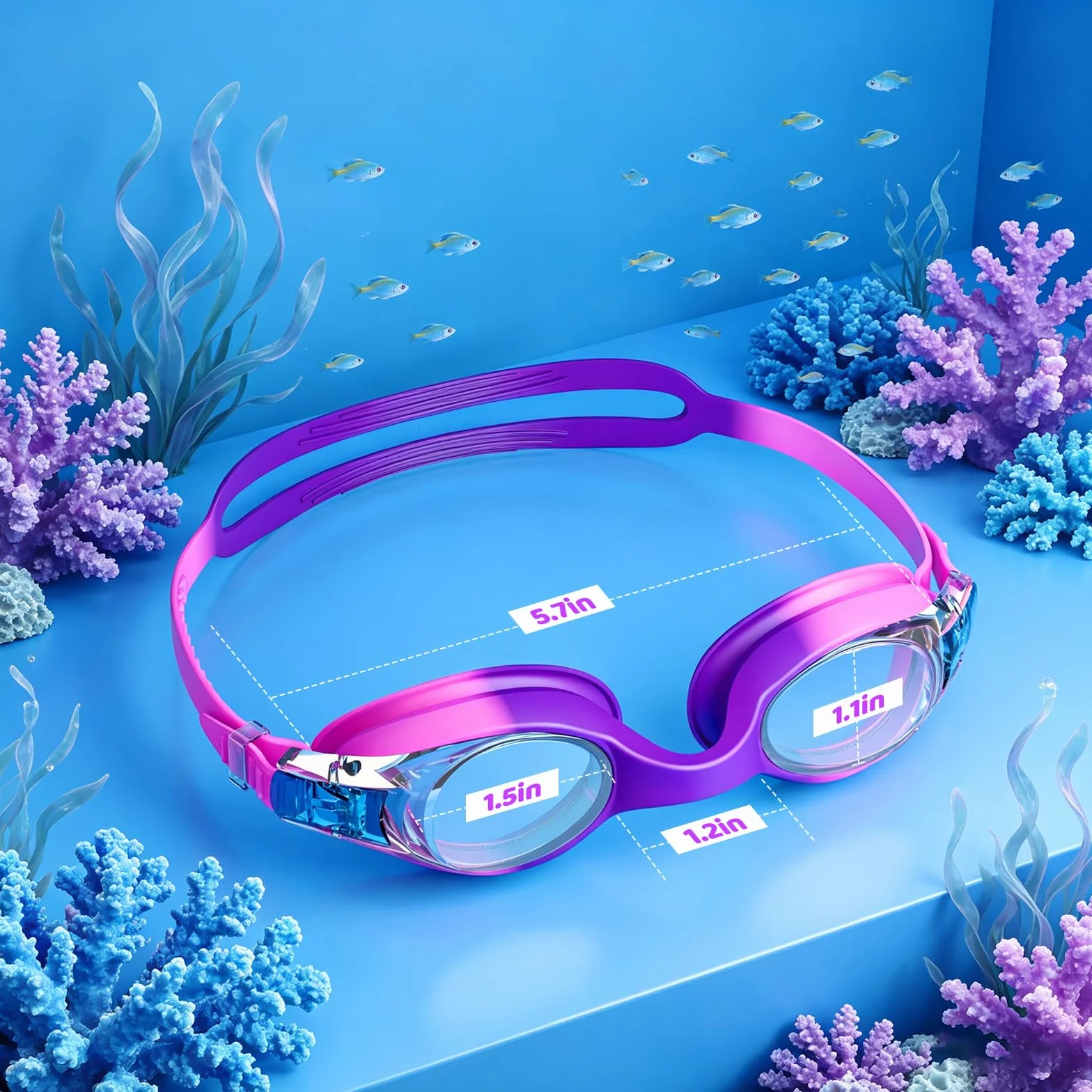 Lunettes Piscine Enfant Lot de 2 Anti-Buée Sans Fuite Silicone Souple 3-14 Ans