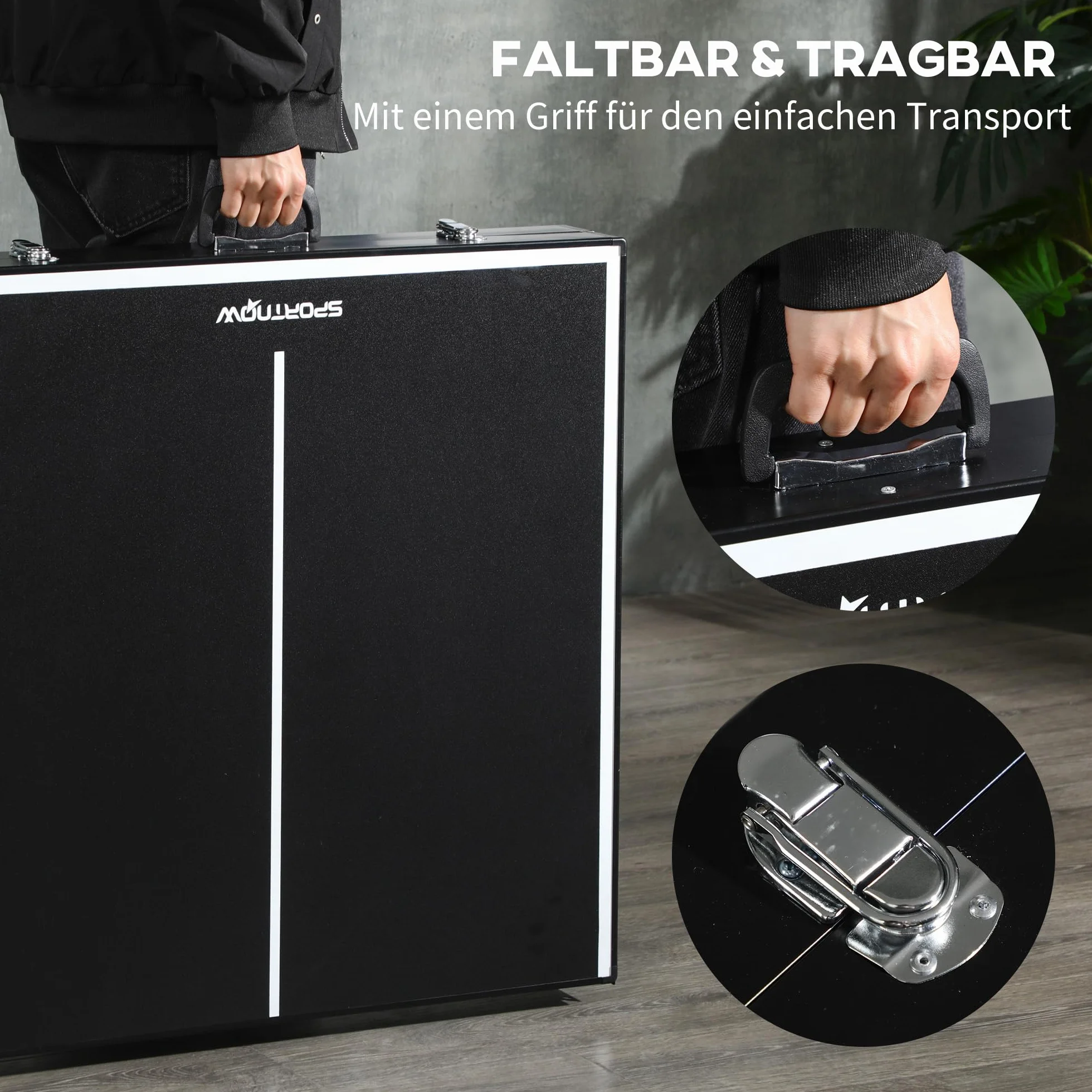SPORTNOW Mini Table de ping-pong Pliable avec Filet Aluminium Noir Jeu de Tennis de Loisirs pour la Maison