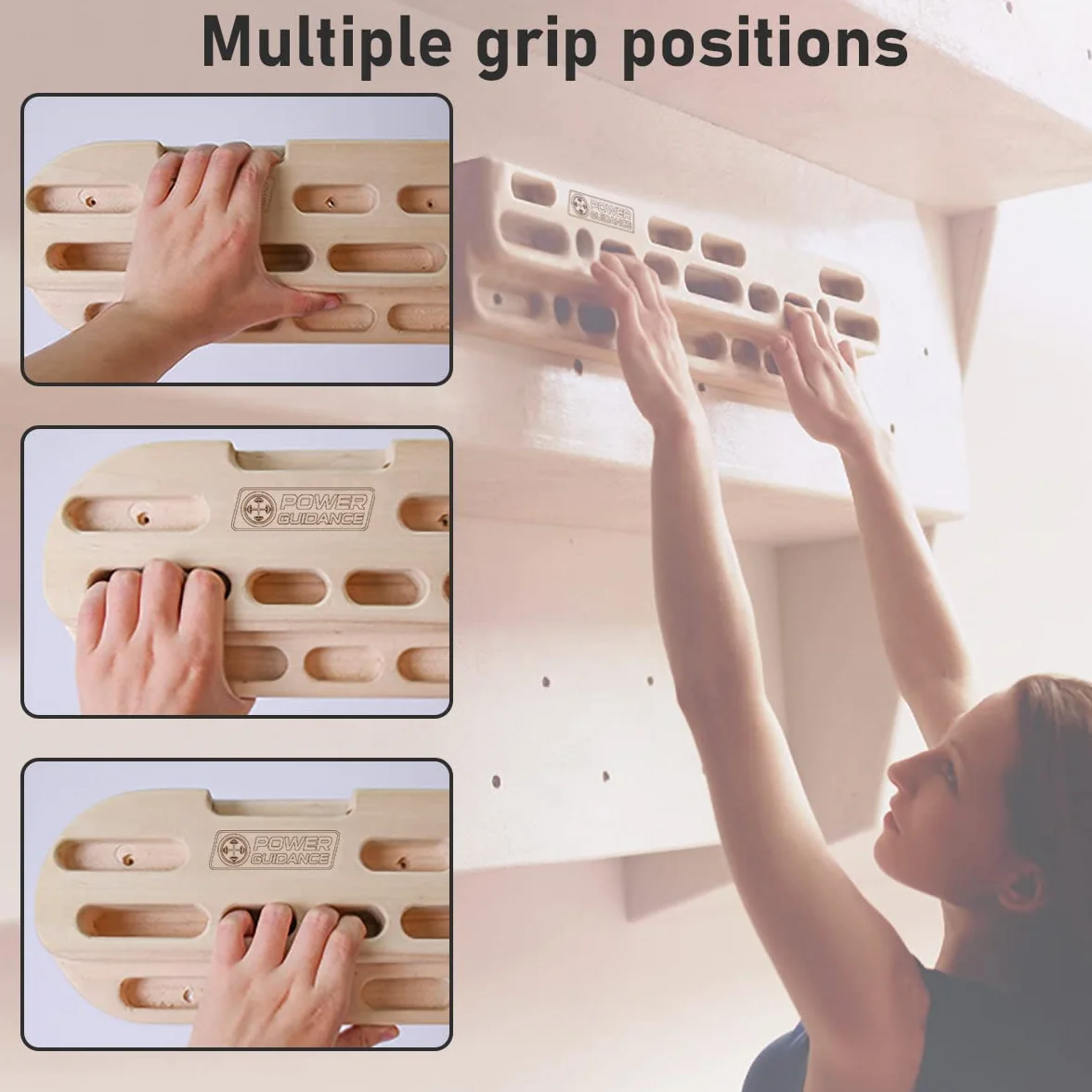 POWER GUIDANCE Fingerboard Planche d'Escalade Gripboard pour Débutants Entraînement de Bloc