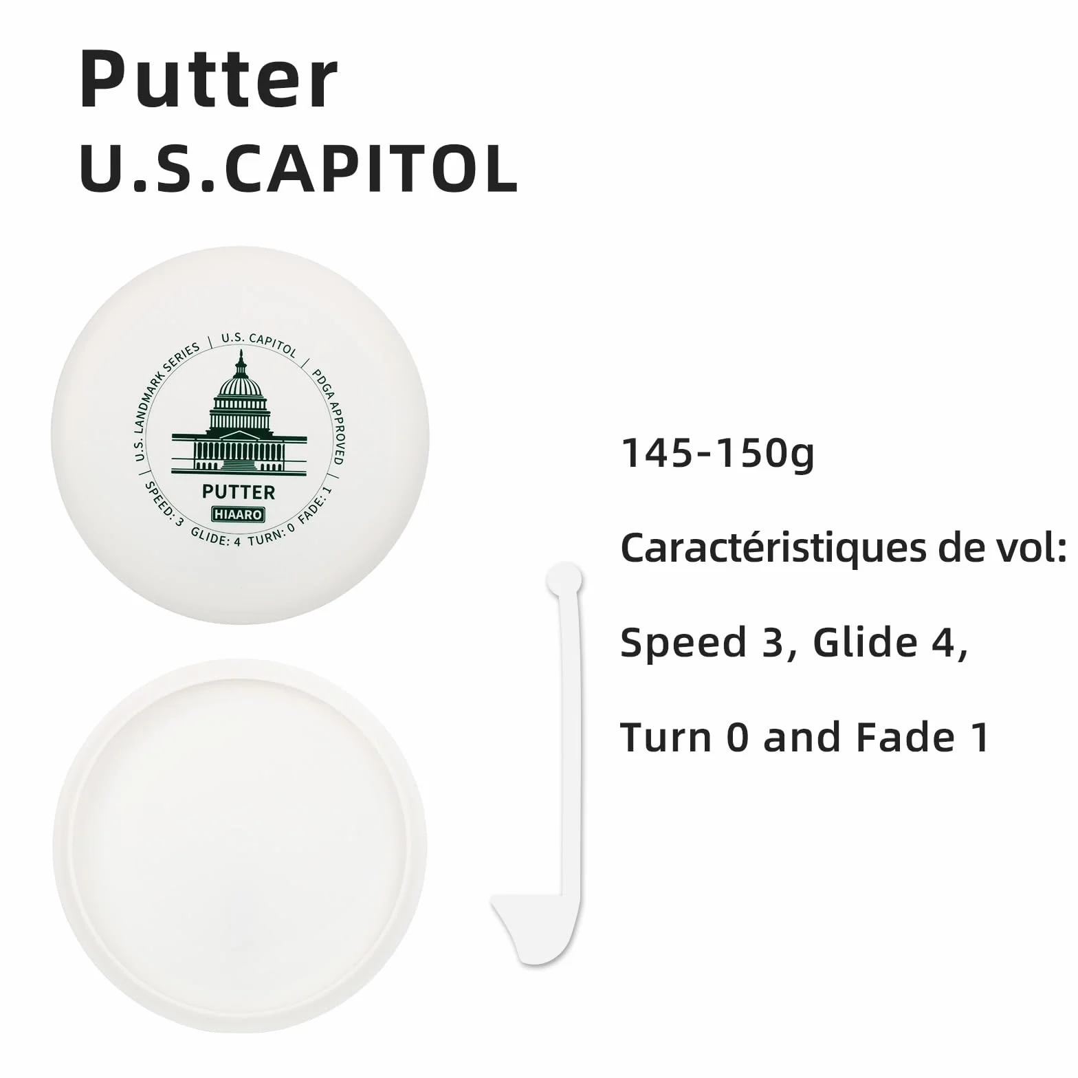 Kit de Disc Golf PDGA Classe 150 145-150g Série U.S. Landmark 2Driver 2Mid-Range 2Putter 1Mini Marqueur