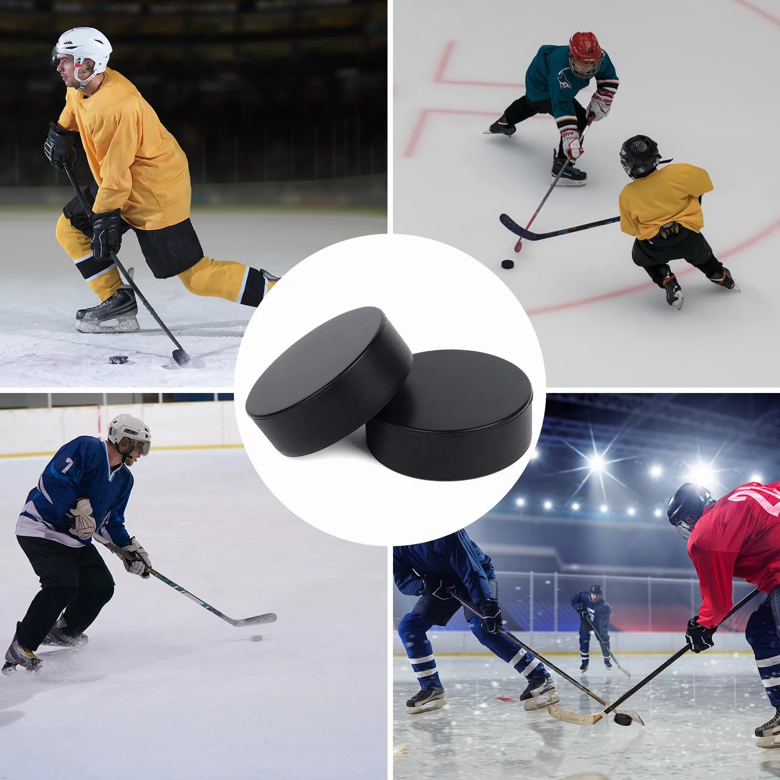Palets de hockey sur glace 16 pièces 7,6 x 7,6 x 2,5 cm en mousse pour entraînement