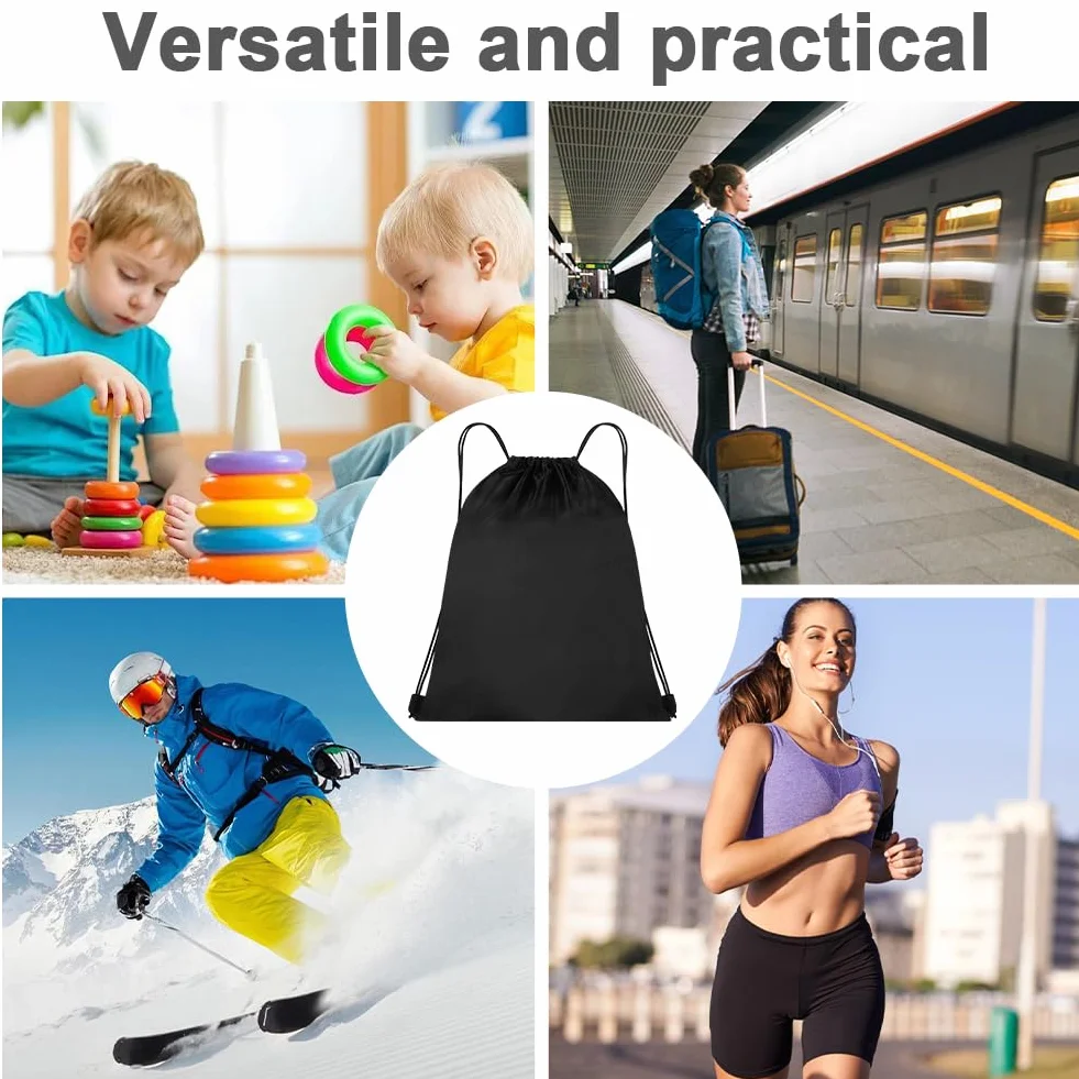DiULi Sac de Sport avec Cordon de Serrage, Sac à Dos Étanche, Fermeture Éclair Extérieure