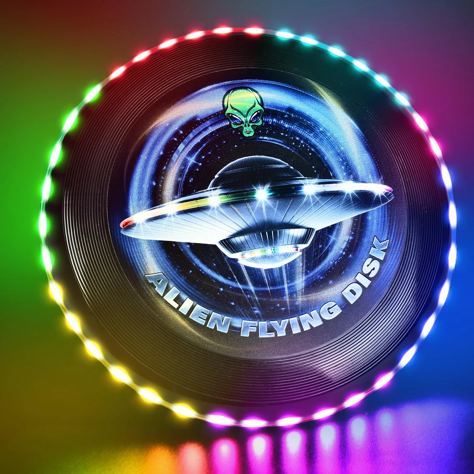 Frisbee Lumineux LED 12 Effets Lumineux Réutilisable Compétition Funsport Adultes Enfants Plage