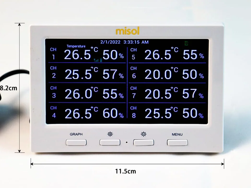 MISOL Wireless Weather Station with 5 Sensors, 5 Channels, Color Screen, Data Logger