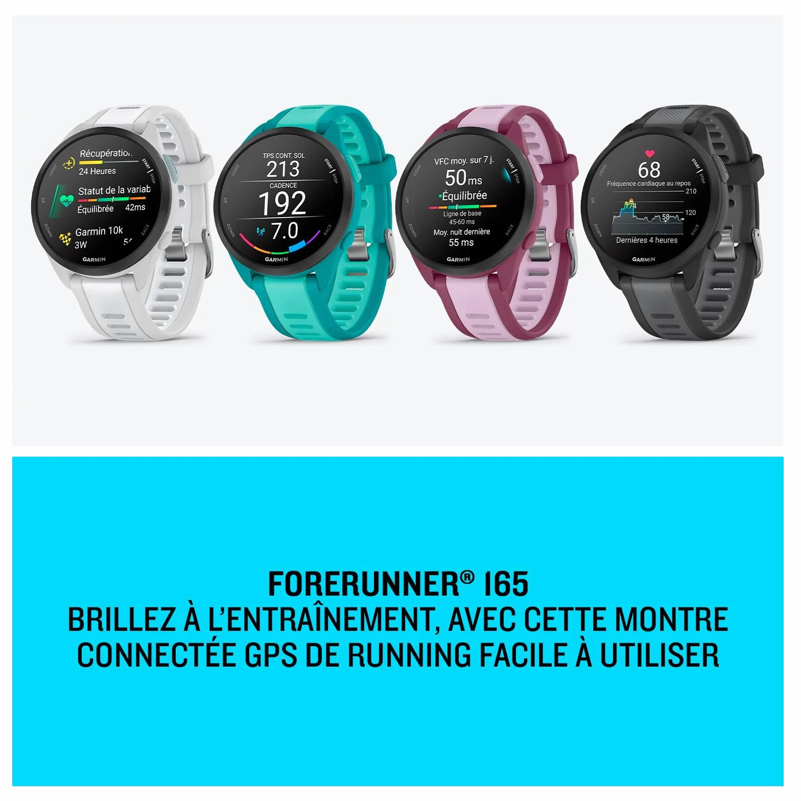 Garmin Forerunner 165 Music Montre GPS Running Écran AMOLED Noir Gris 43 mm