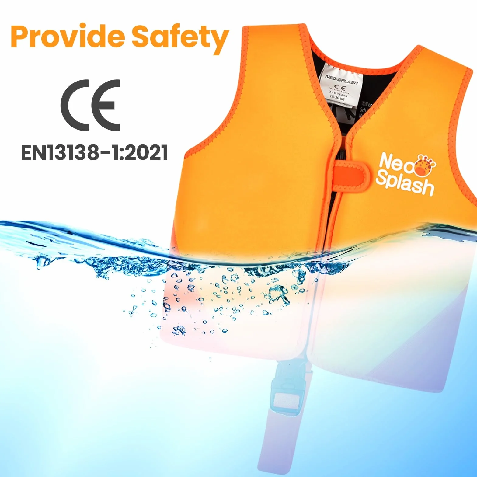 Gilet de Natation Enfant Fille Garçon Sangles Sécurité Réglables Âge 1-3 3-6