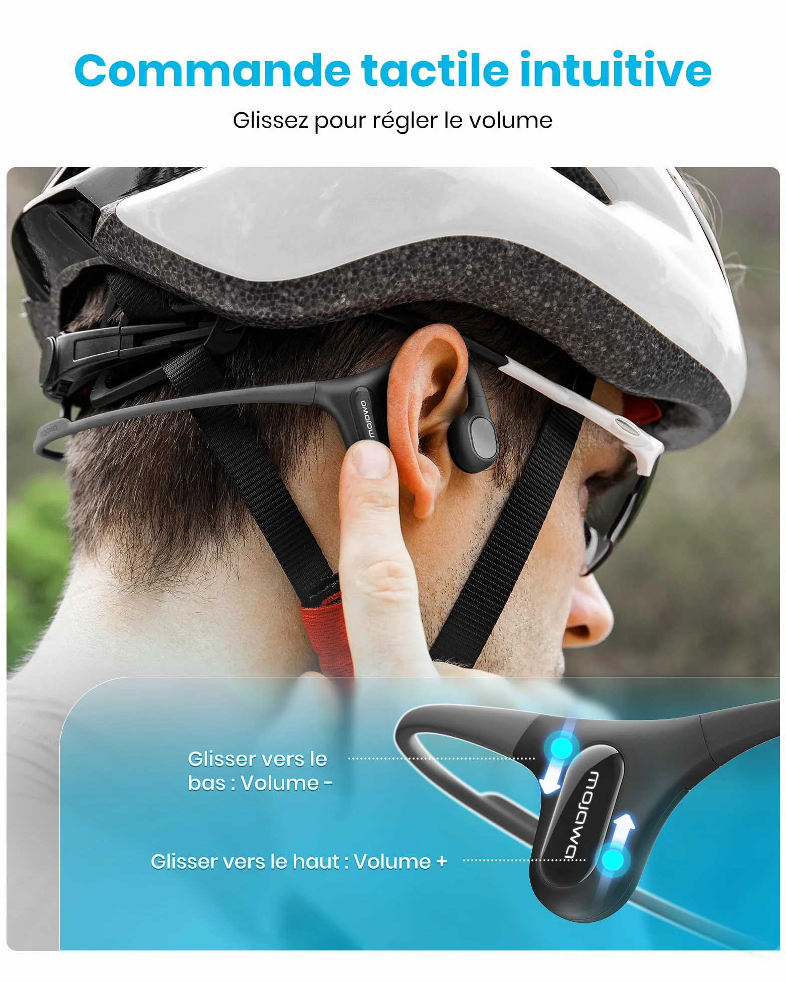 Mojawa Run Plus Casque à Conduction Osseuse Natation IP68 Écouteurs MP3 32 Go Bluetooth 5.2 Gris