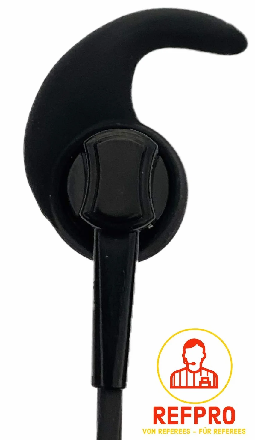 Écouteurs intra-auriculaires pour arbitre avec microphone - Tailles réglables - Résistant