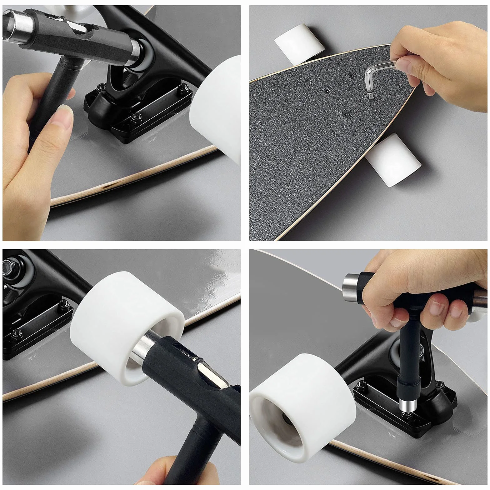 Lot de 15 outils de skateboard multifonctions - Outil en Y avec clé Allen et clé hexagonale - Accessoires pour longboard, skateboard, scooter