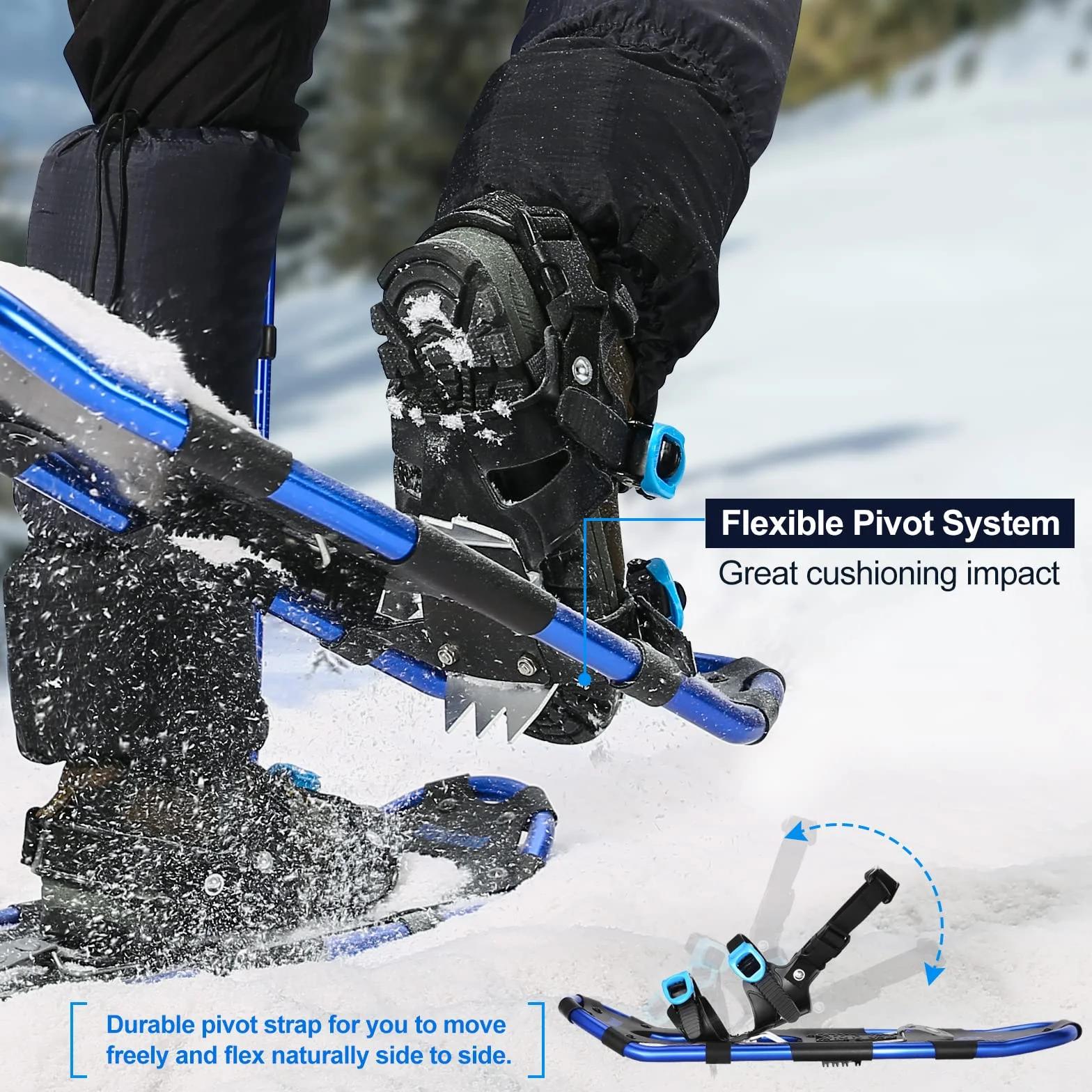 Odoland Ensemble de Chaussures de Neige 4 en 1 Hommes Femmes Imperméable Taille 54 cm 63 cm 76 cm