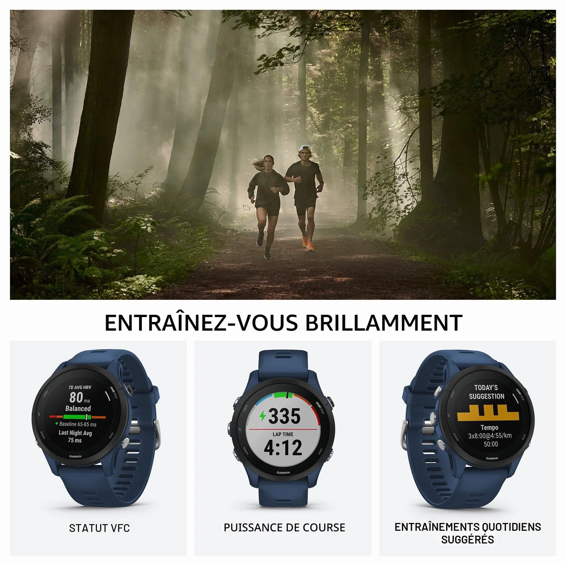 Garmin Forerunner 255 Montre GPS Multisports connectée Running 46 mm Gray