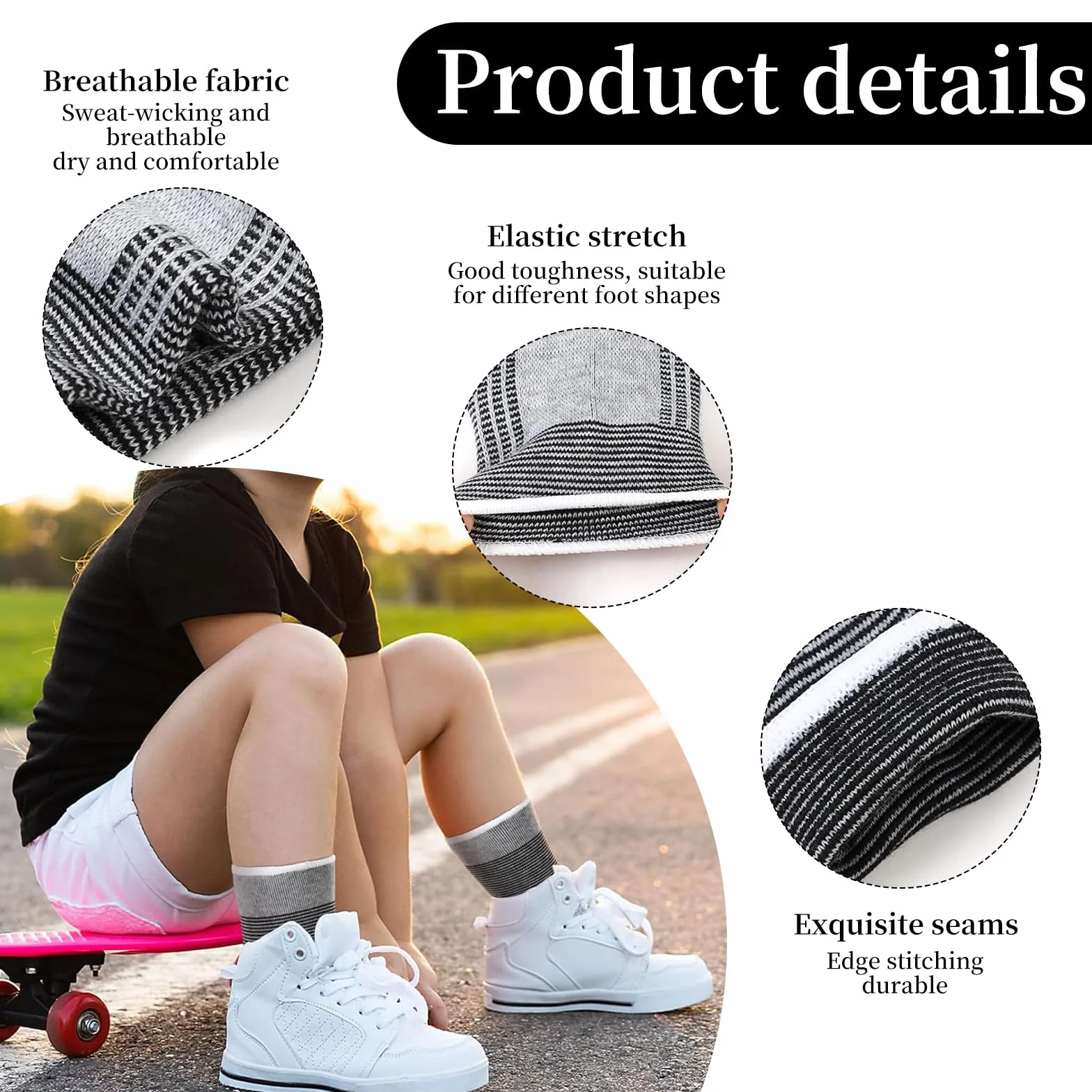 Chevillière Enfant Sport Compression Respirante Polyester Coton, Protection Cheville Football Basketball Danse Course