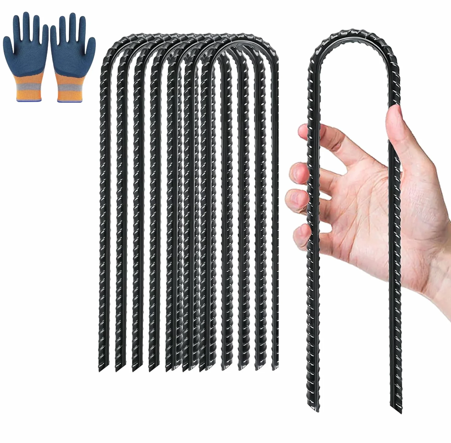 Piquets de Sol en Forme de U 30 cm pour Tente Trampoline Clôtures Camping