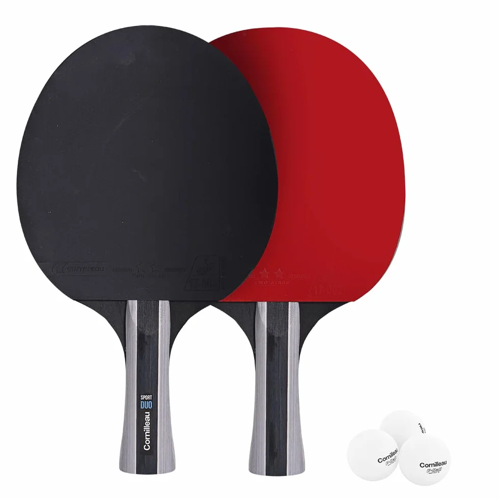 CORNILLEAU Pack 2X Raquettes 3X Balles de Ping-Pong Sport ITTF