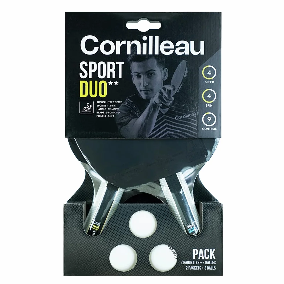 CORNILLEAU Pack 2X Raquettes 3X Balles de Ping-Pong Sport ITTF