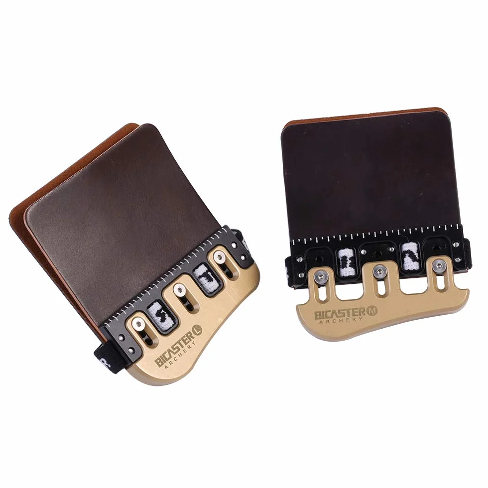BICASTER Barebow Horween Cordovan Cuir Laiton Protège-Doigts Tir à l'Arc Main Droite