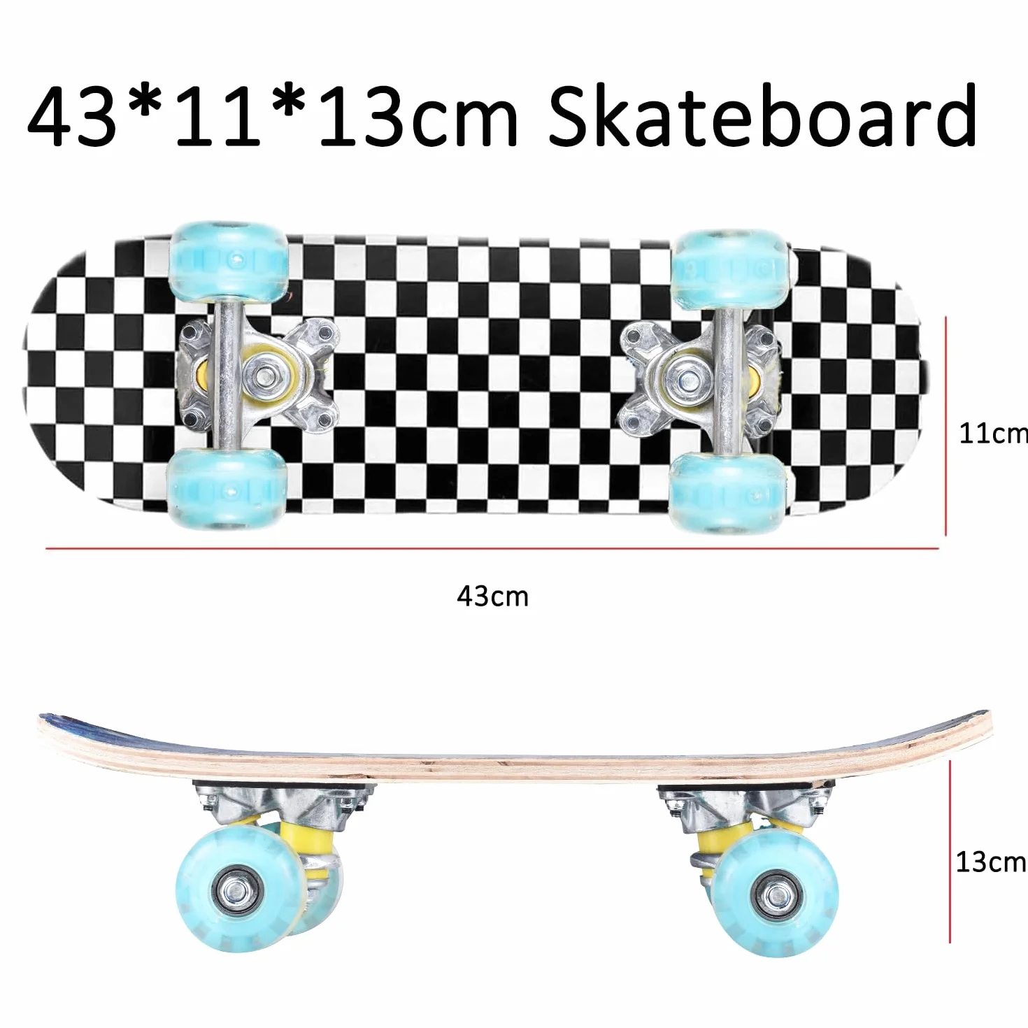 ERNAN Skateboard 17" pour Débutant avec T-Tool Inclus