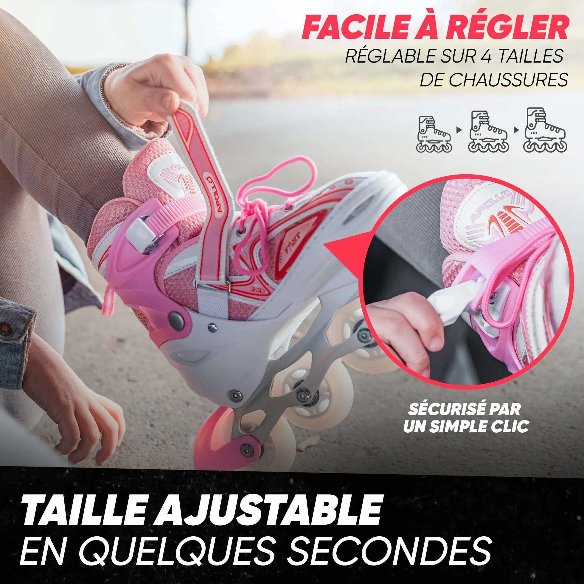 Apollo Super Blades X Pro Patins à roulettes Enfants Roues LED S M L