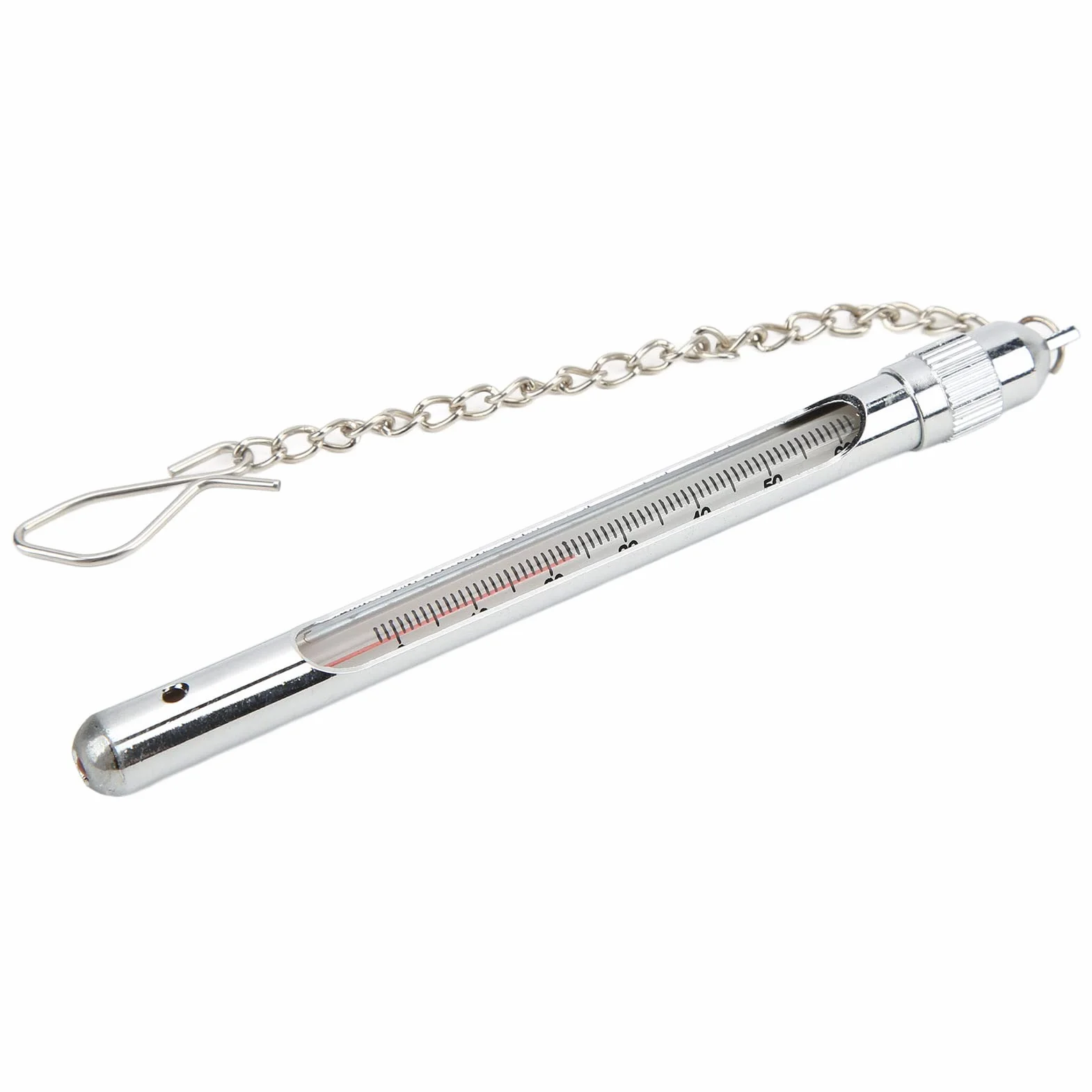Thermomètre de pêche avec Mousqueton, mesure de température de l'eau, thermomètre en métal pour extérieur