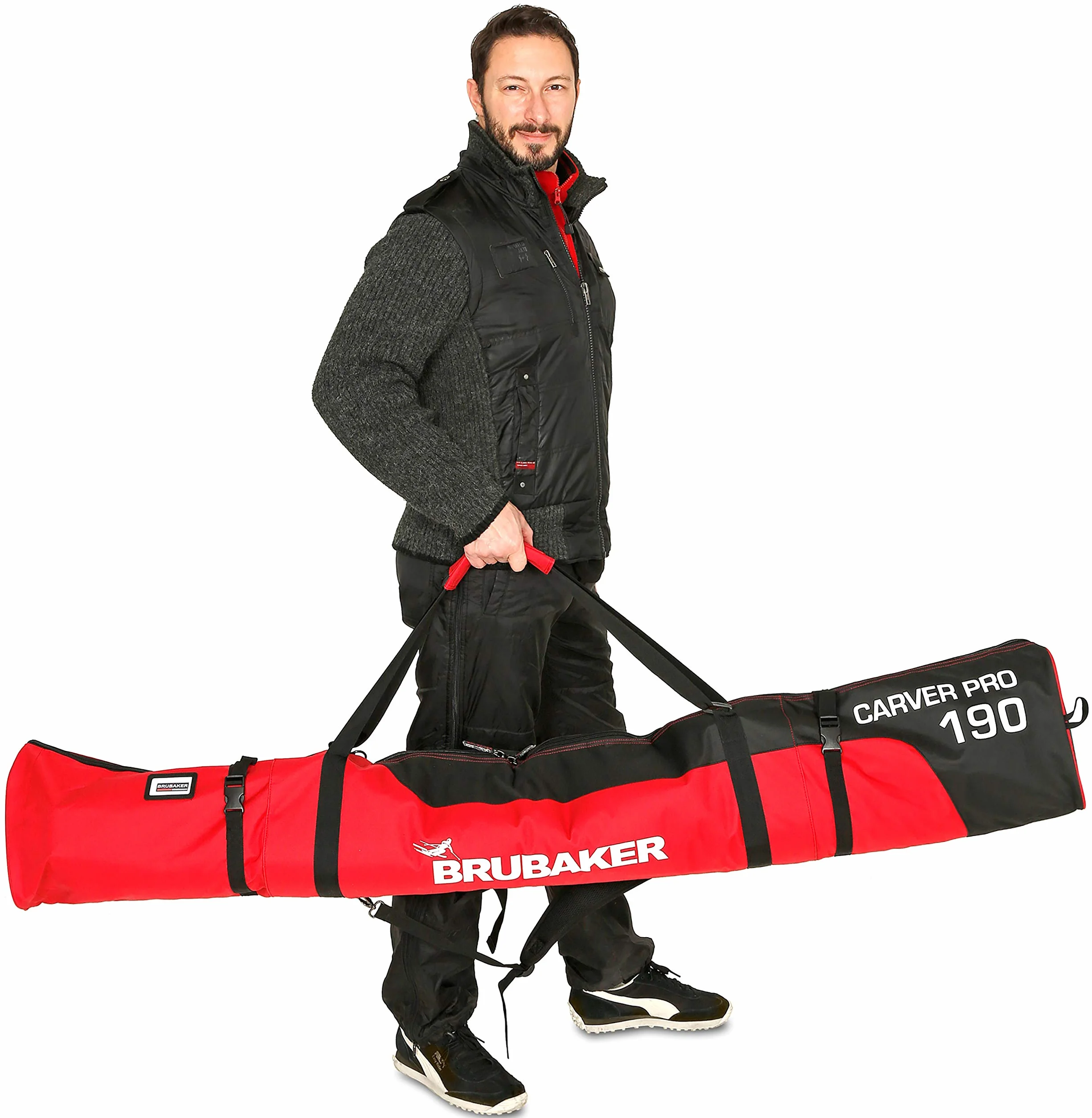 BRUBAKER Carver Pro Housse à Skis rembourrée pour 1 Paire 170 cm