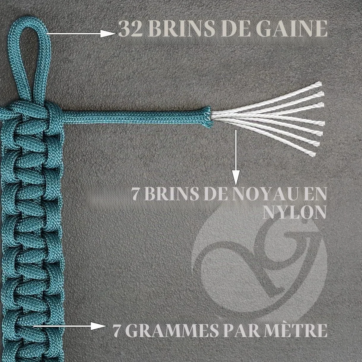 Ganzoo Paracorde 550 Type 3 Noir 4 mm 3 m Polyester Nylon tressage Bricolage DIY