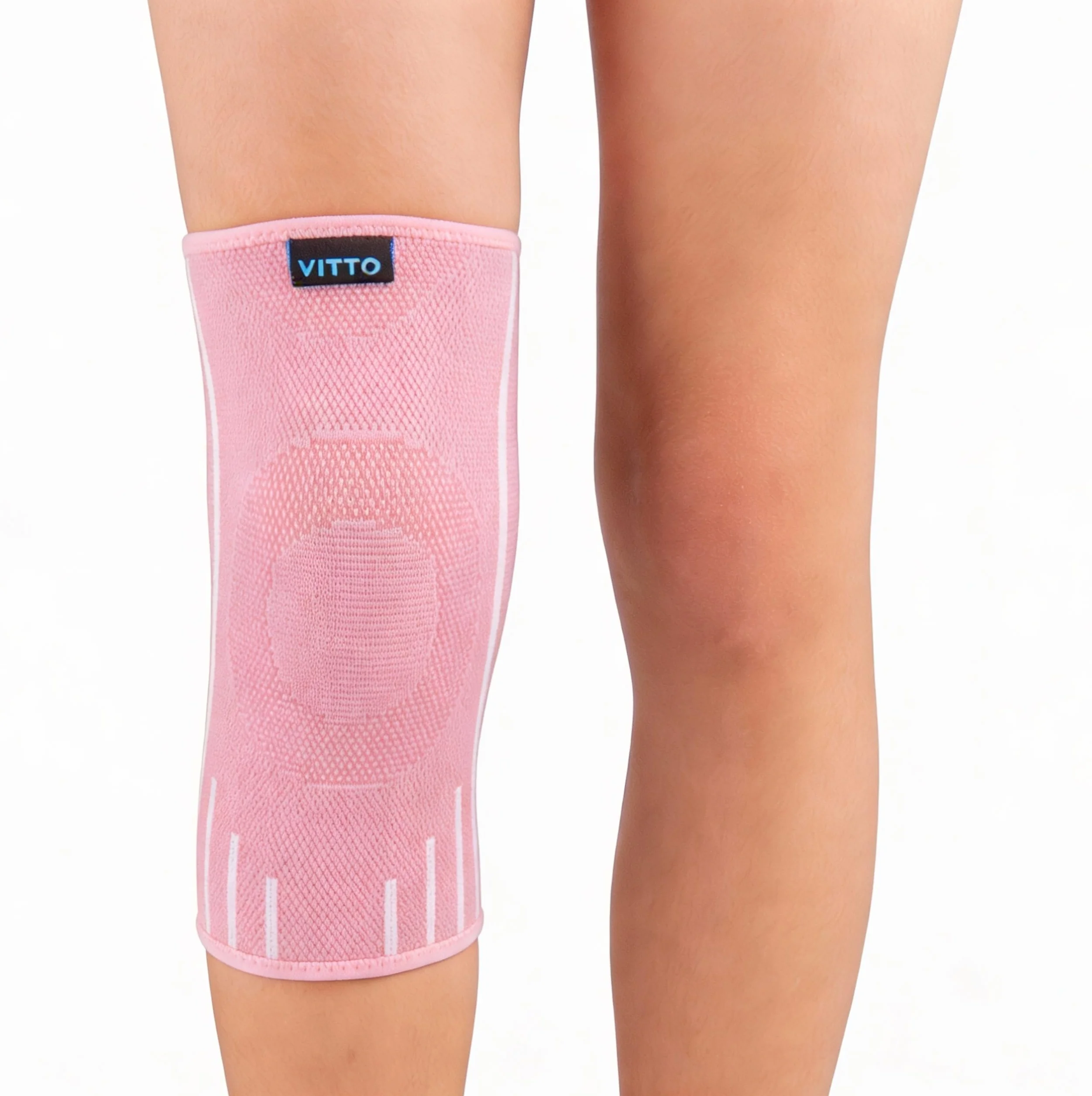 VITTO Genouillère Enfant Attelle Genou Sport Basket Handball Roller Danse Skateboard Velo Rose S