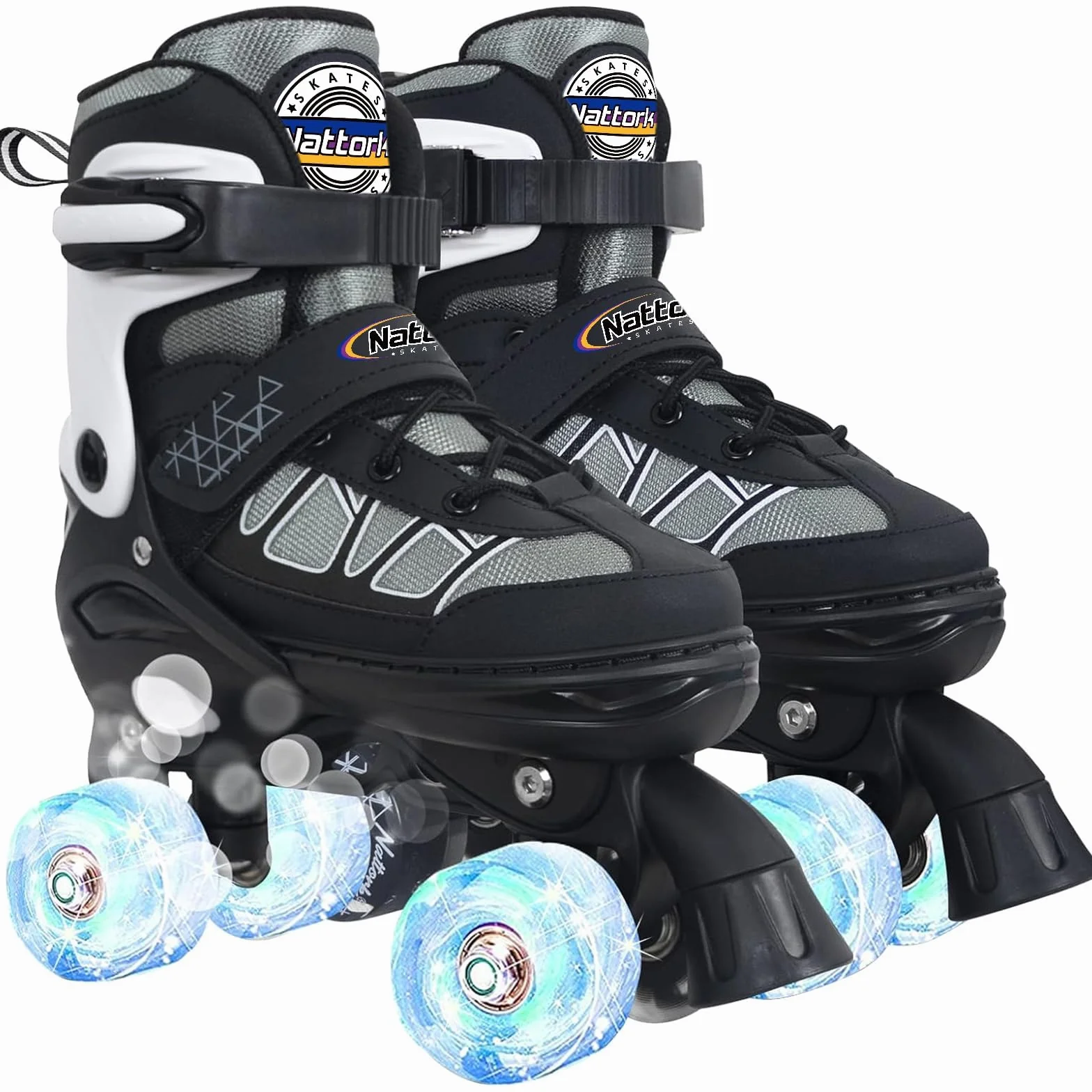 Patins à roulettes pour enfants réglables 4 tailles roues lumineuses extérieur intérieur