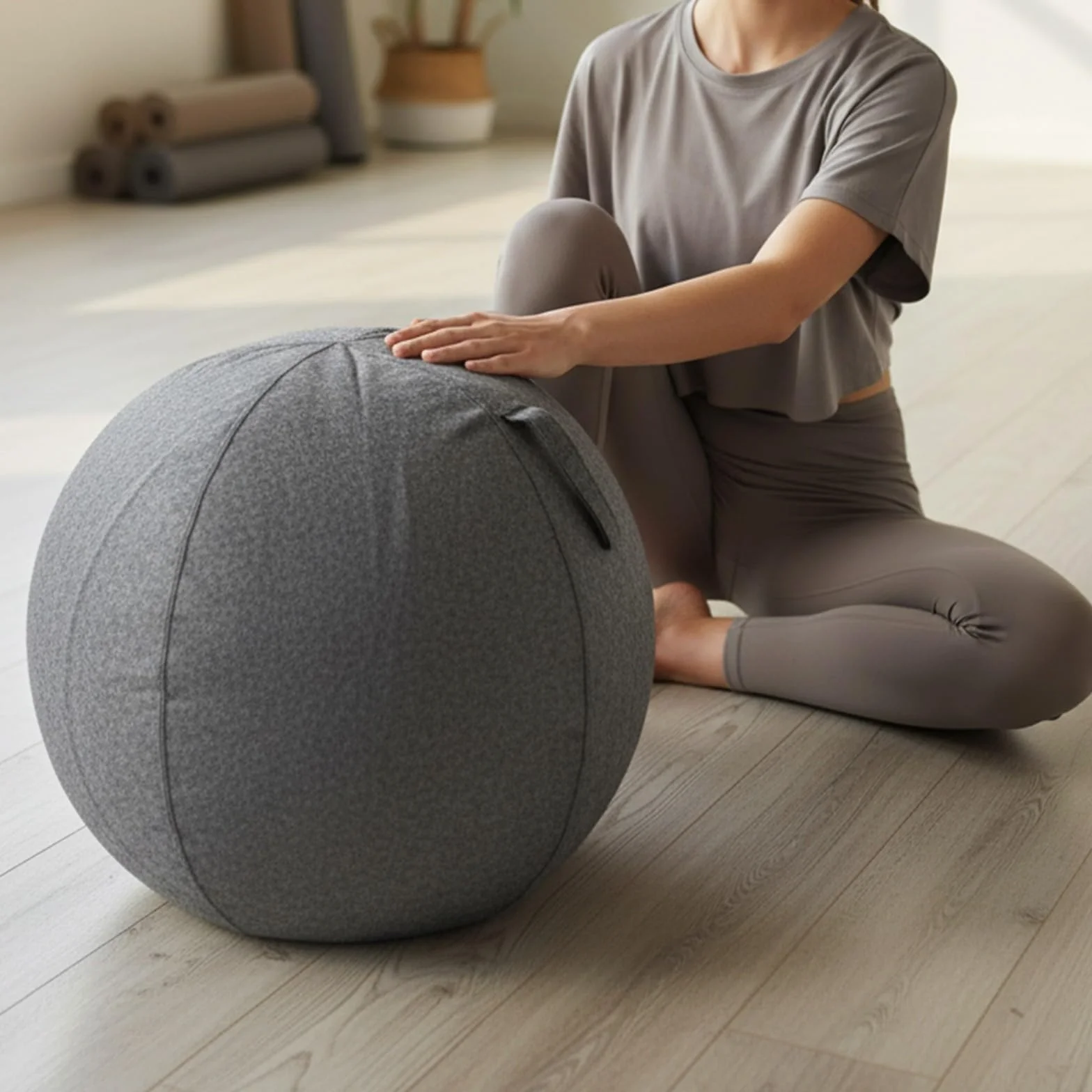 Housse de protection pour ballon de yoga en feutre, 55 cm, 65 cm, 75 cm, antidérapant