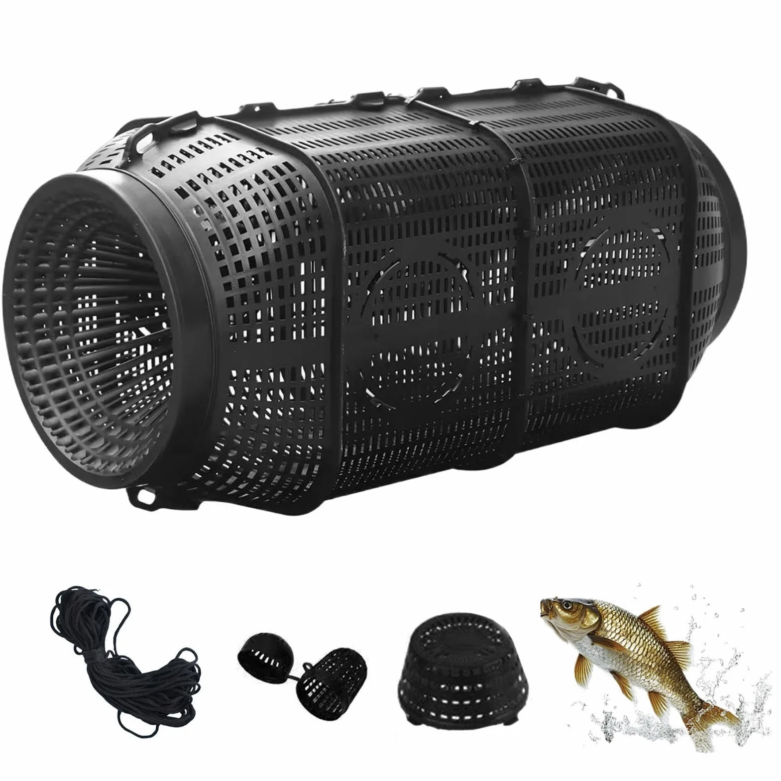 Nasse à Écrevisses Plastique Rigide 35/50cm Piège à Poisson Durable pour Anguille Eau Douce Salée Étang Lac Rivière Mer