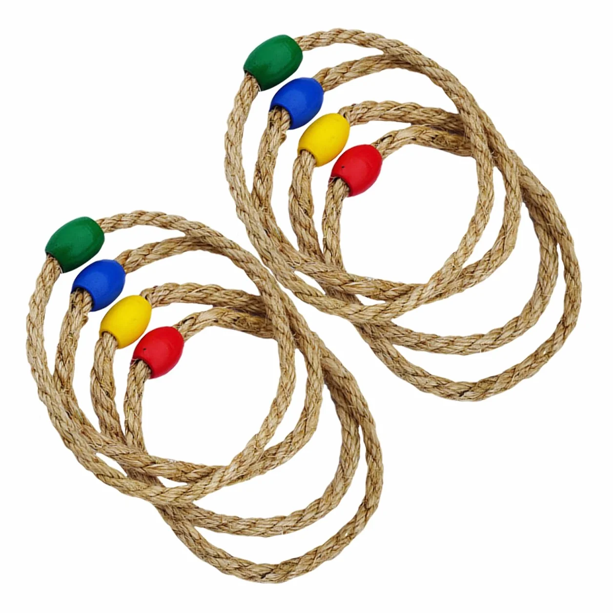 UPKOCH Jeu de Lancer d'Anneaux en Corde Naturelle 8 Pièces pour Enfants Activité Extérieure Coordination Main-Œil