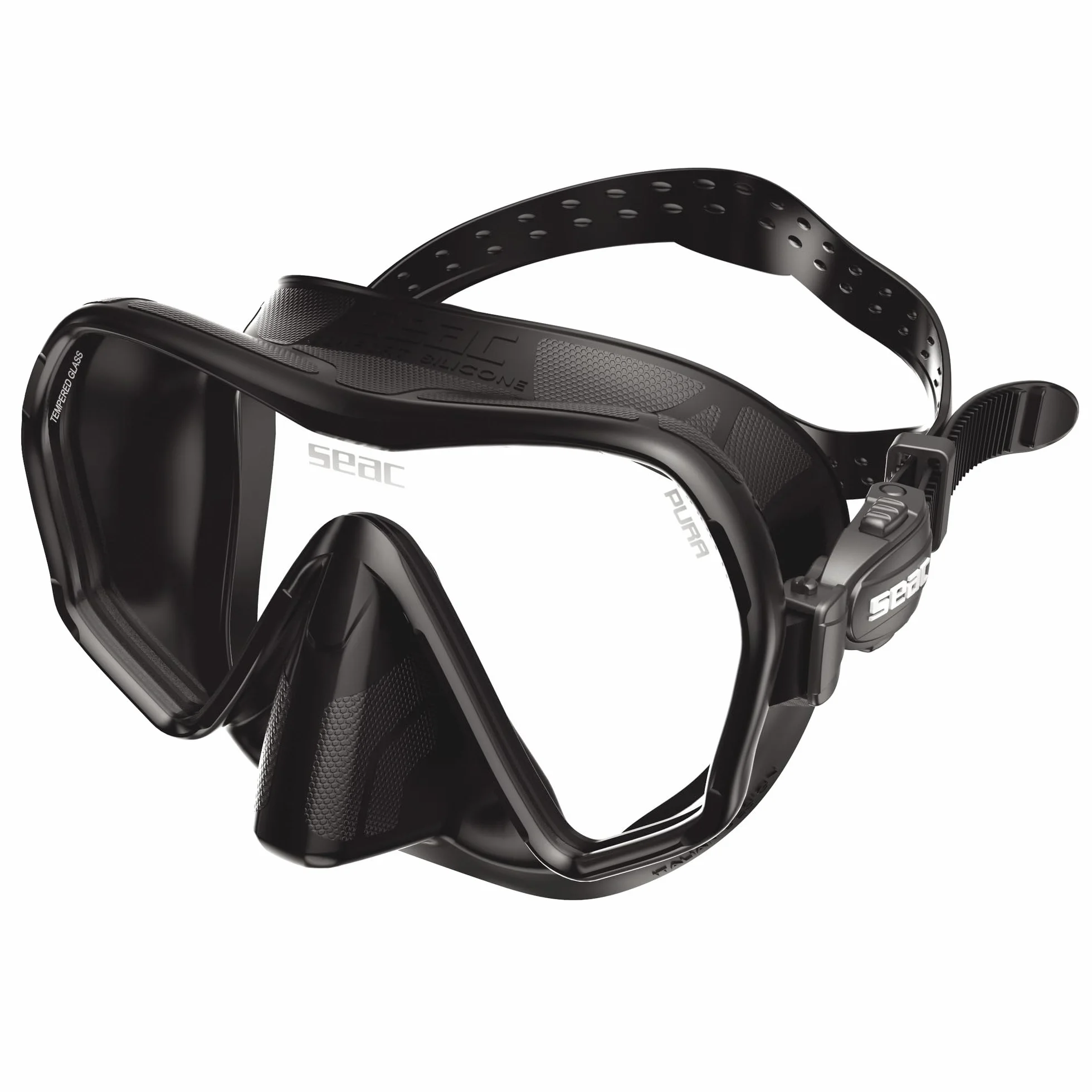 SEAC Pura Masque de Plongée Monoverre Frameless en Silicone Antifog Low Volume