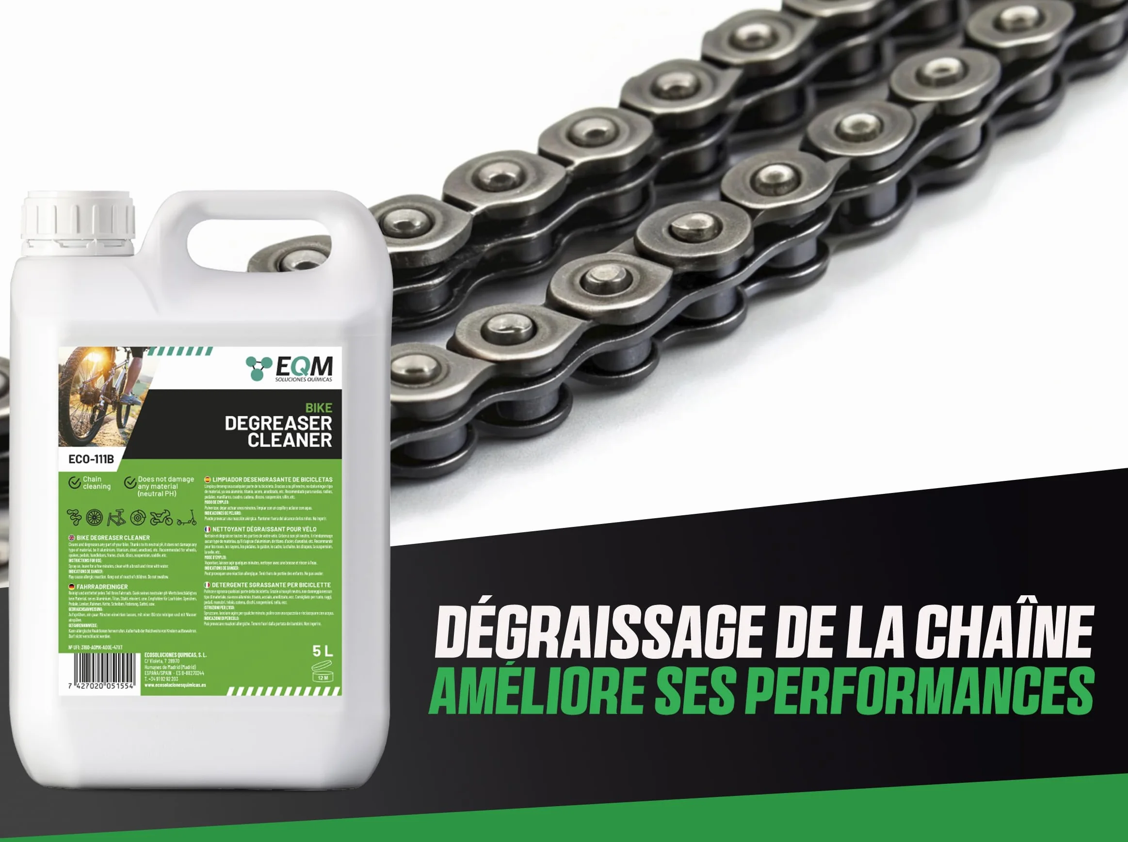 EQM ECO-111B Dégraissant pour Vélo 5L pH Neutre
