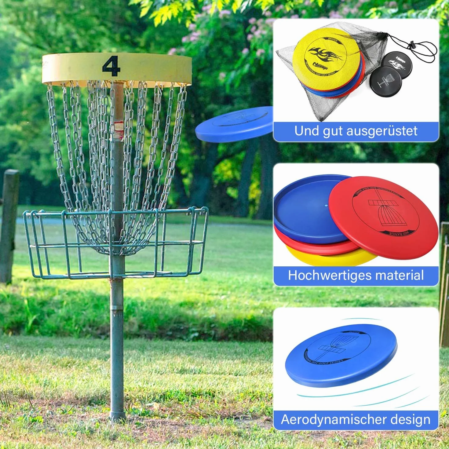Ensemble de 6 disques de disc golf Naissgo, set professionnel avec putter, mid-range et driver pour adultes et enfants