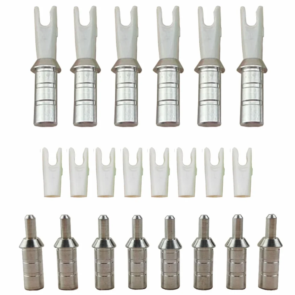 Encoches de Flèche avec Aluminium Pin Broches en Aluminium Queues de Flèche en Plastique Taille S L pour ID 4.2/6.0/6.2mm Arbre de Flèche