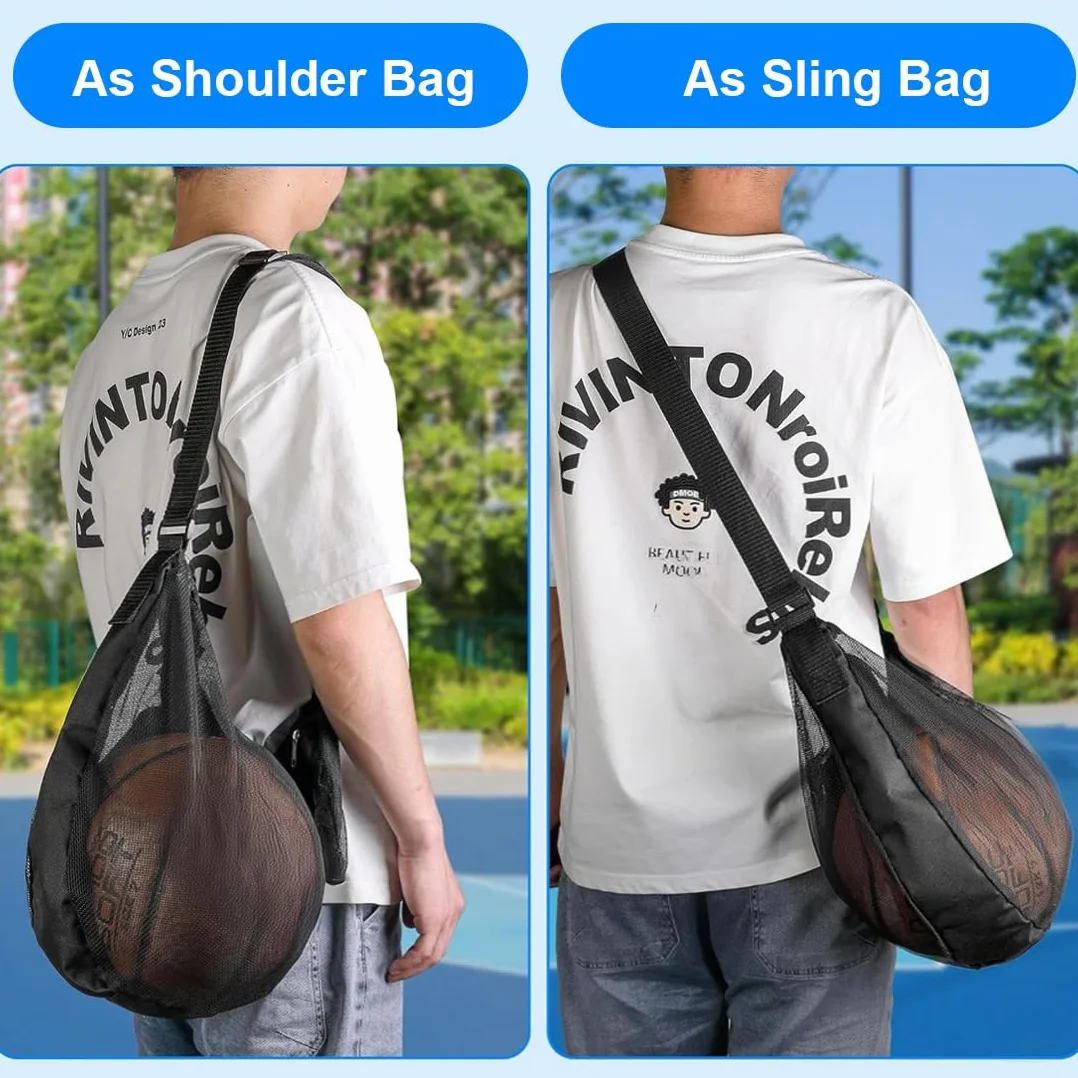 Sac à Dos de Basketball avec Poche Filet et Mousqueton pour Football