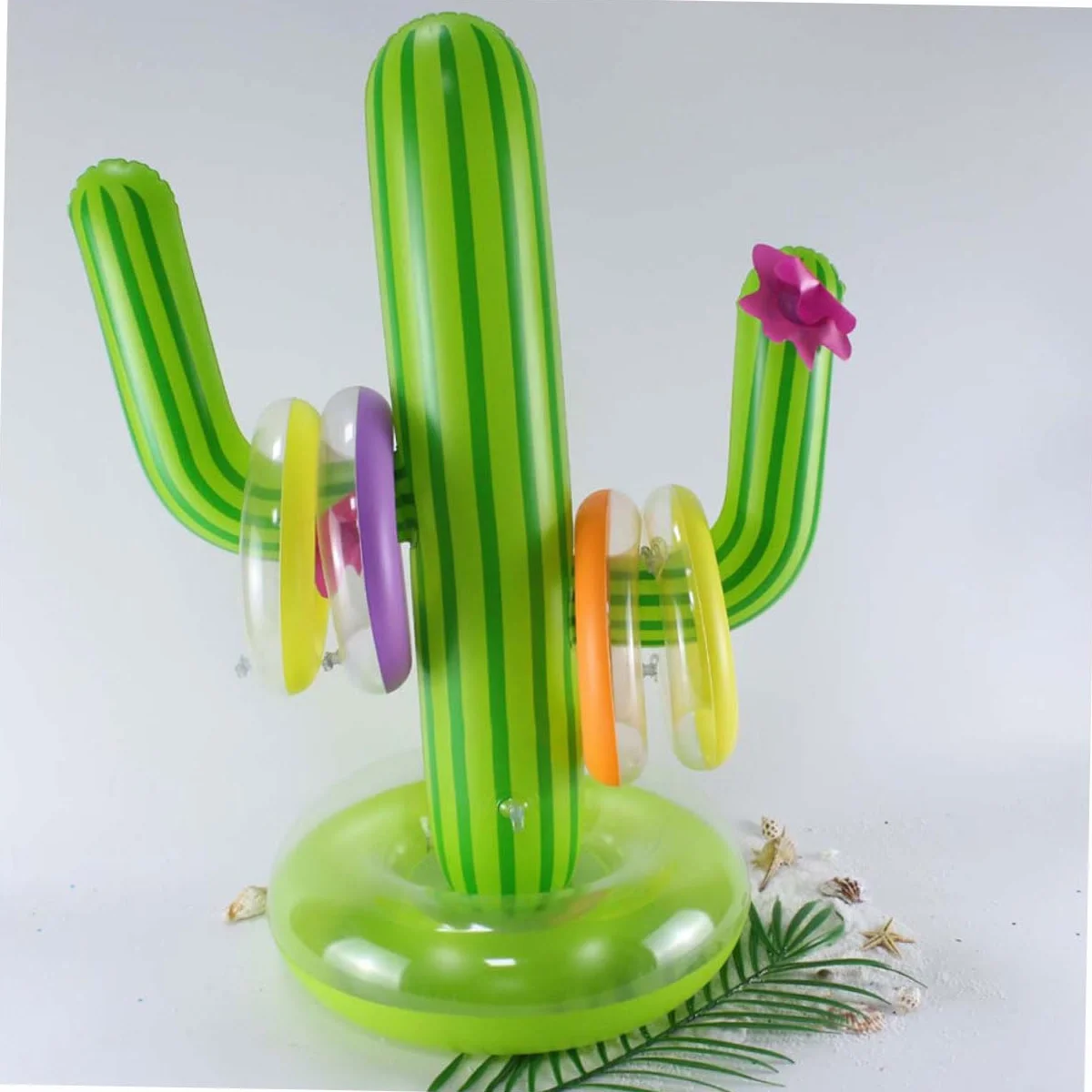 Jeu Anneaux Gonflables Cactus de Plage à Lancer Vert